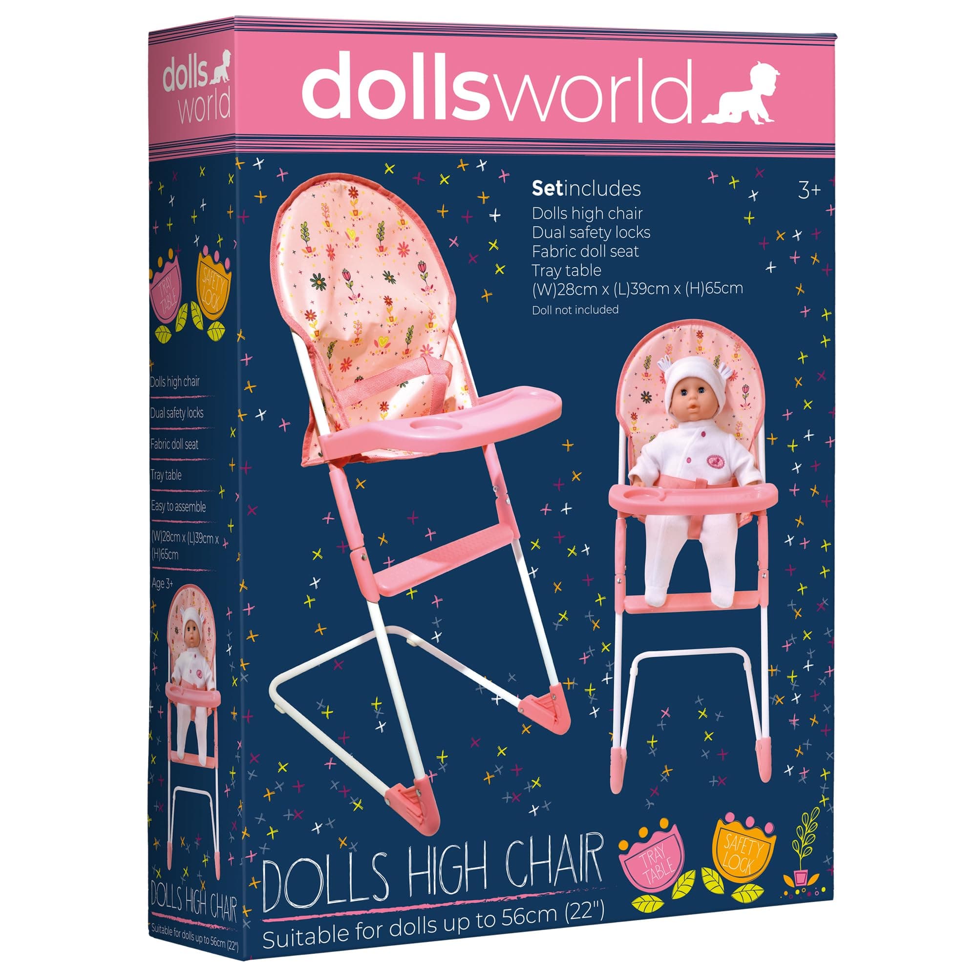 Folding High Chair For Up To 22 inch from Peterkin gift for kids of Age above 3 years