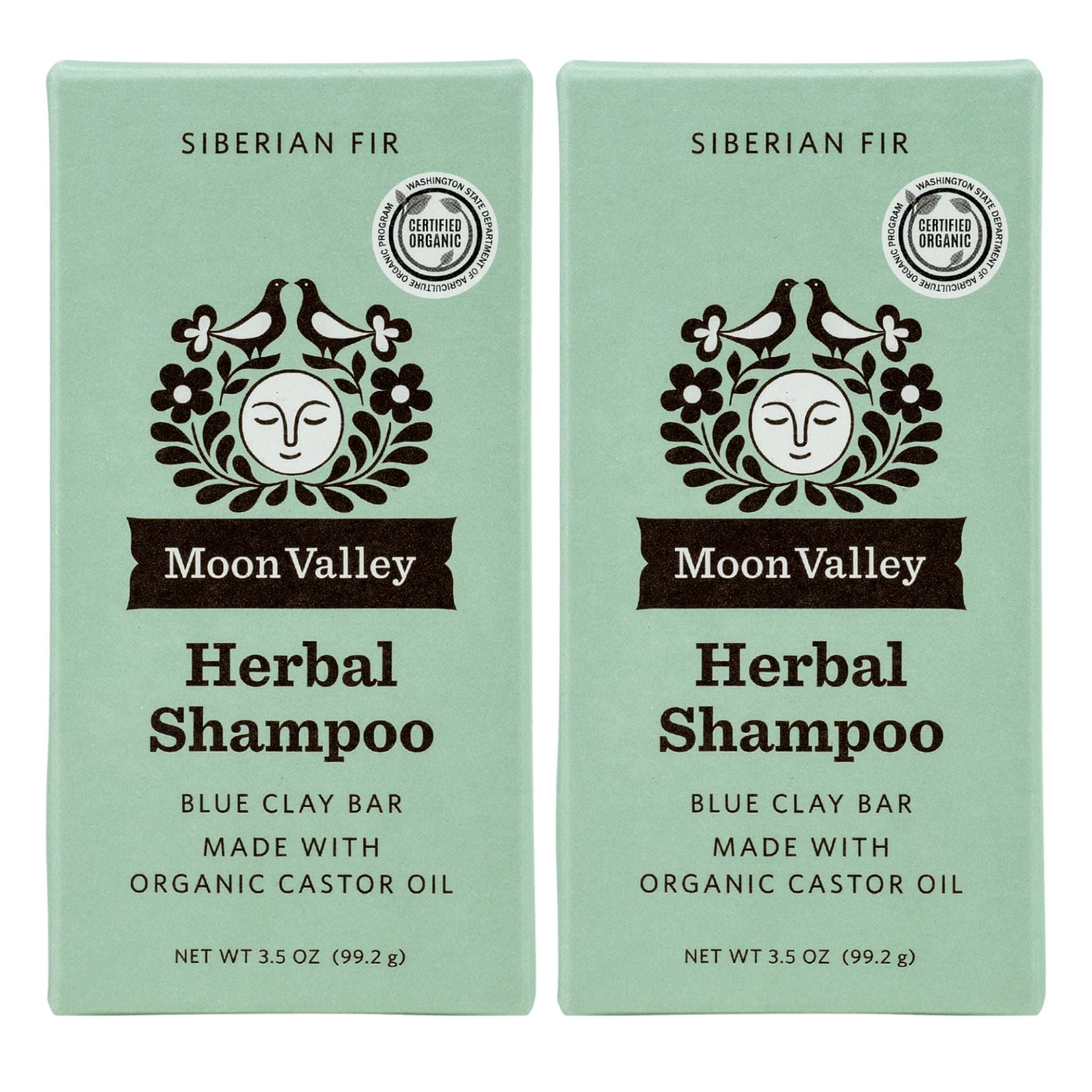 Moon Valley Organics HERBAL SHAMPOO BAR - SIBERIAN FIR (2PACK)[Amazon-developed Certification] Compact by Design