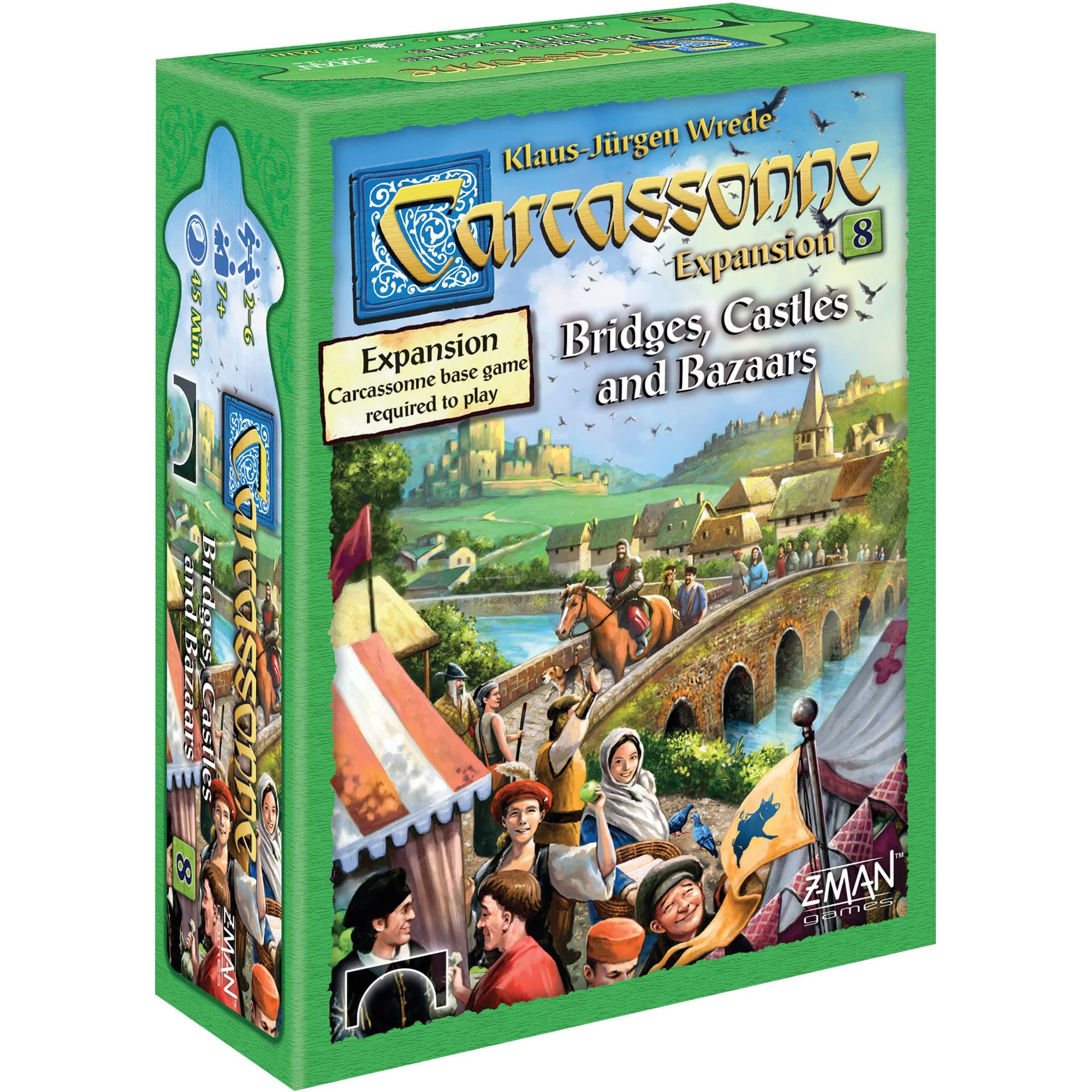 Asmodee Carcassonne Bridges, Castles & Bazaars Board Game EXPANSION - New Paths and Auctions Await, Medieval Strategy Game for Kids & Adults, Ages 7+, 2-6 Players, 50 Minute Playtime