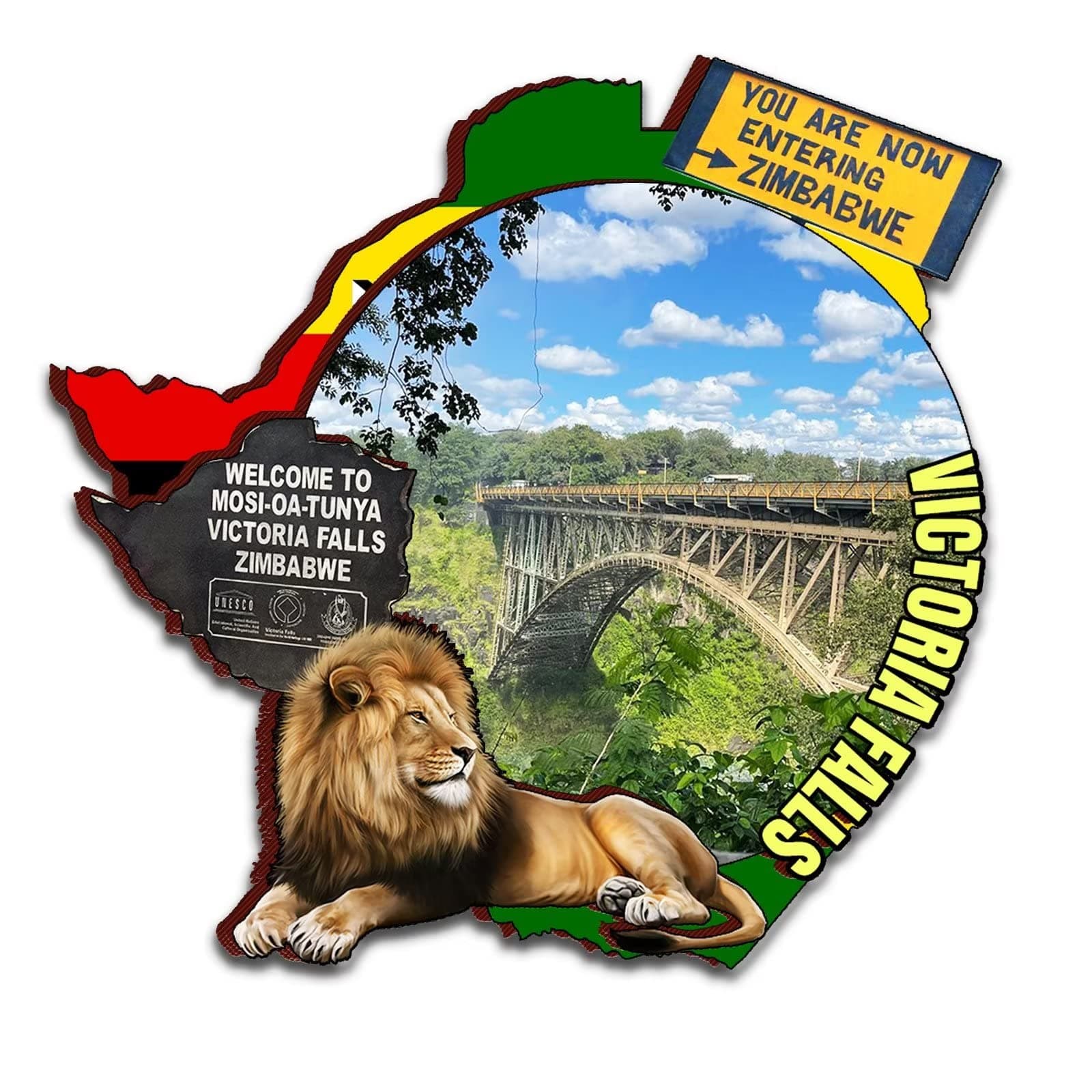 Victoria Falls Zimbabwe Magnet Fridge Magnet Wooden 3D Landmarks Travel Collectible Souvenirs Decoration Handmade-2