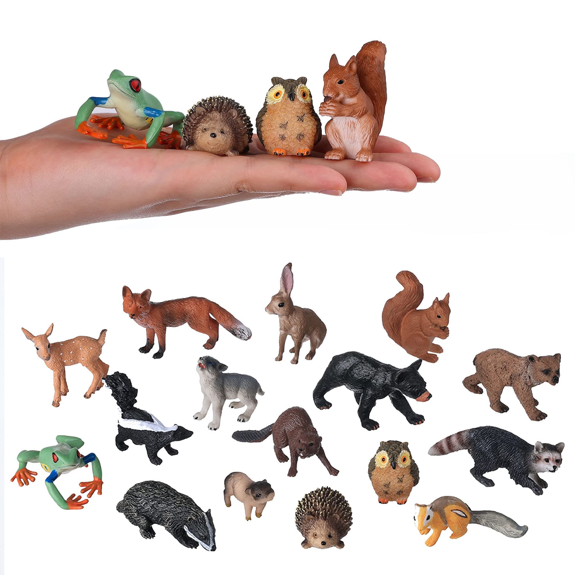– Animal Figures for Kids, 16PCS Realistic Forest Animals Baby Figurines, Woodland Creatures Figurines, Educational Toys for Science Project Cake Party Decor