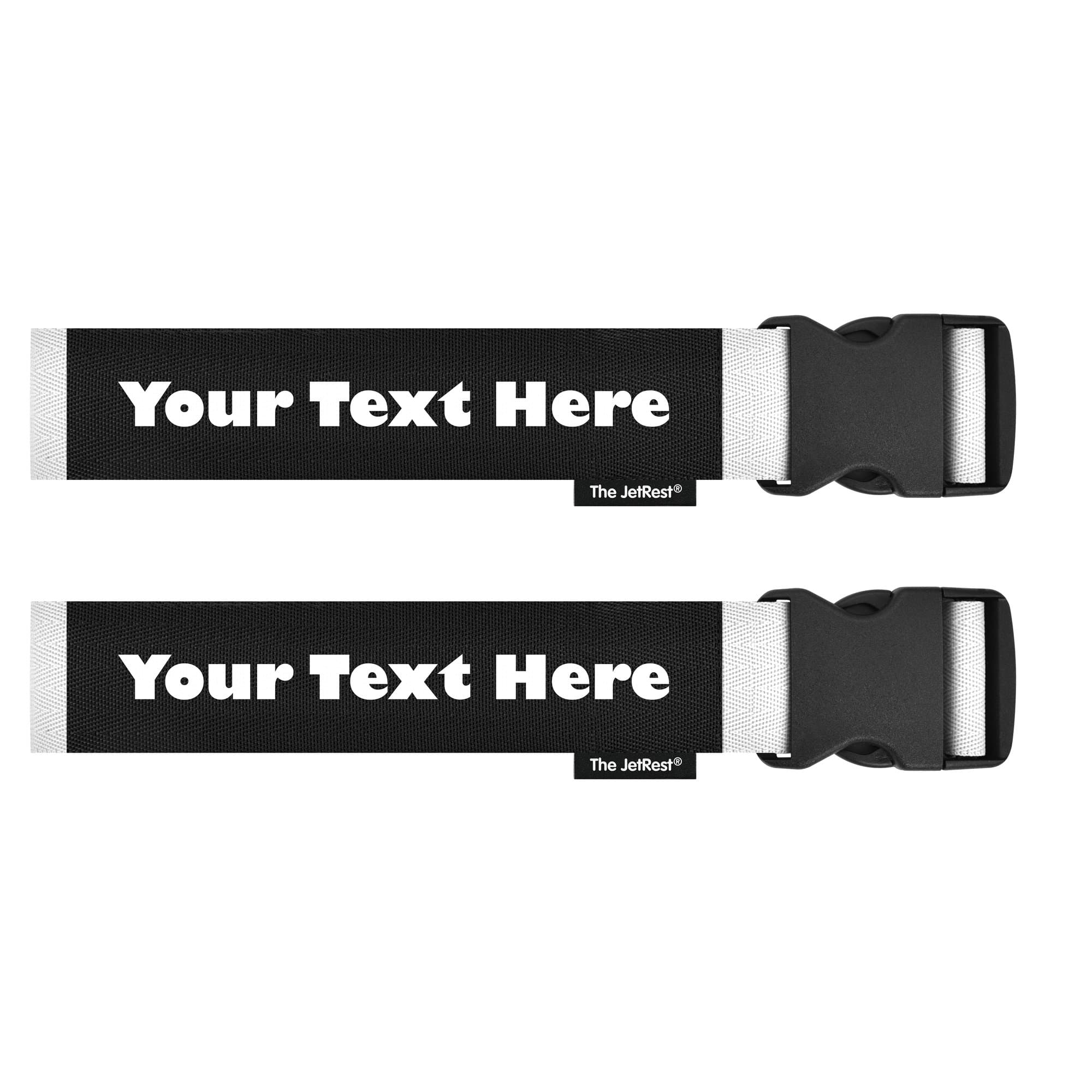 Personalised Luggage Suitcase Straps - UK Made (180cm x 5cm) (Pack of 2 - White)