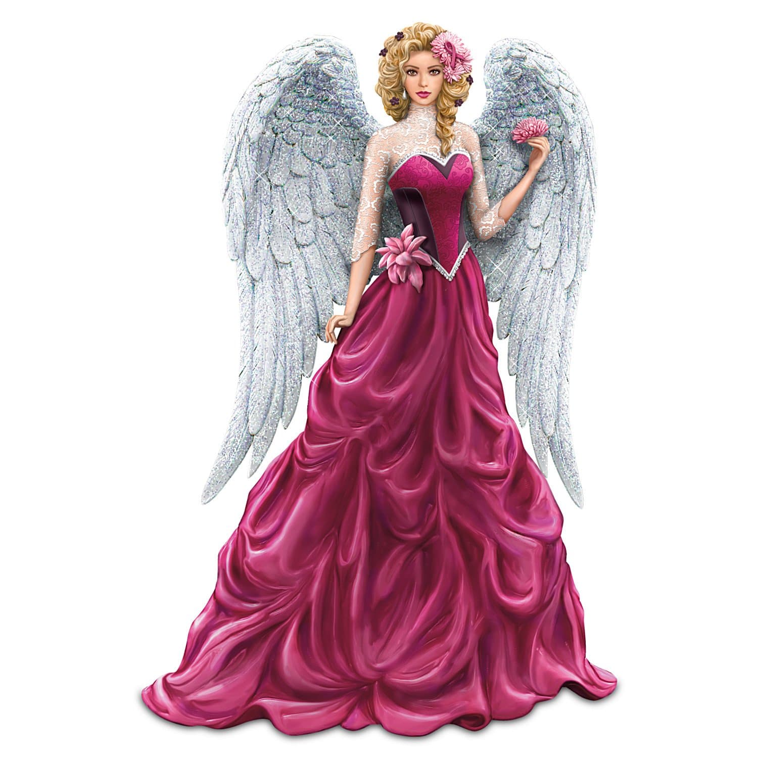 The Hamilton Collection Nene Thomas Breast Cancer Awareness Angel Figurine:by