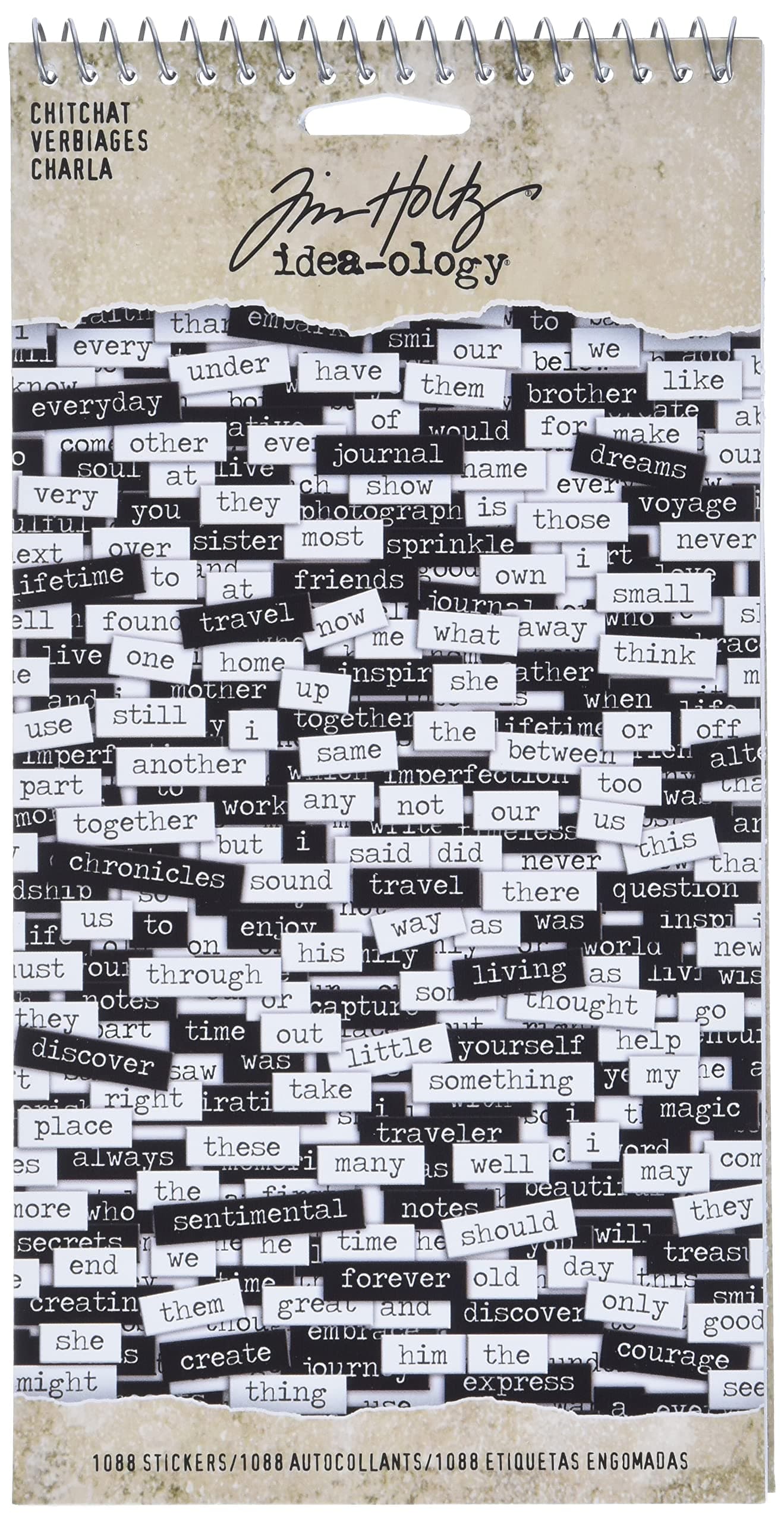 Chitchat Word Stickers by, Black and White Matte Cardstock, 1088 Stickers, TH92998