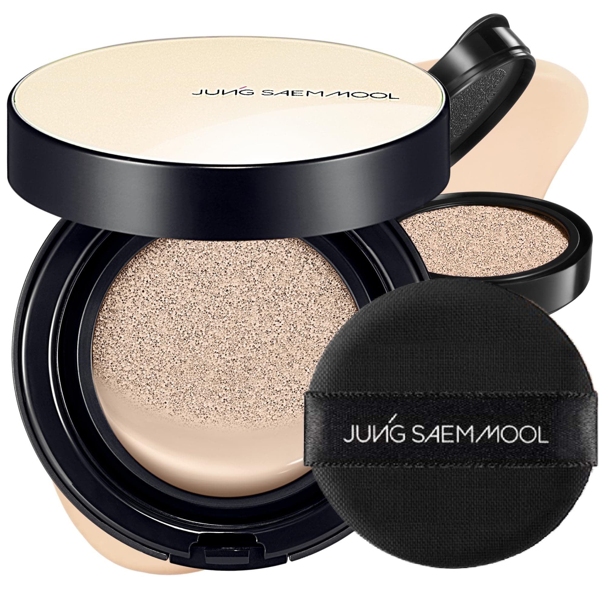 JUNG SAEM MOOL OFFICIAL] Essential Skin Nuder Cushion (Fair Pink) | Refill Included | Natural Finish | Buildable Coverage | Makeup Artist Brand | Cream Foundation