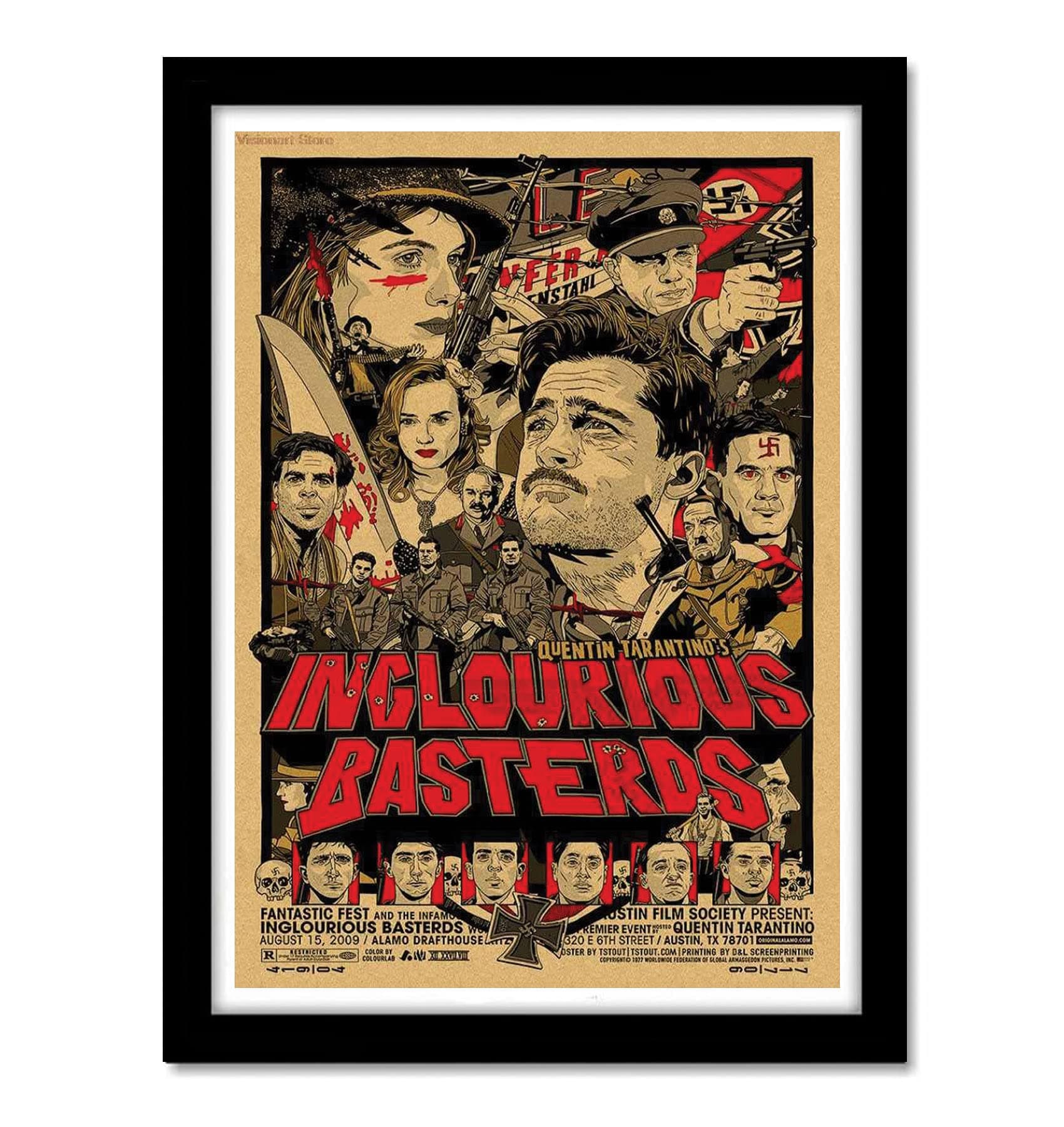 Hollywood Posters Inglourious Basterds movie Framed Poster For Room & Office (10 Inch X 13 Inch, White)