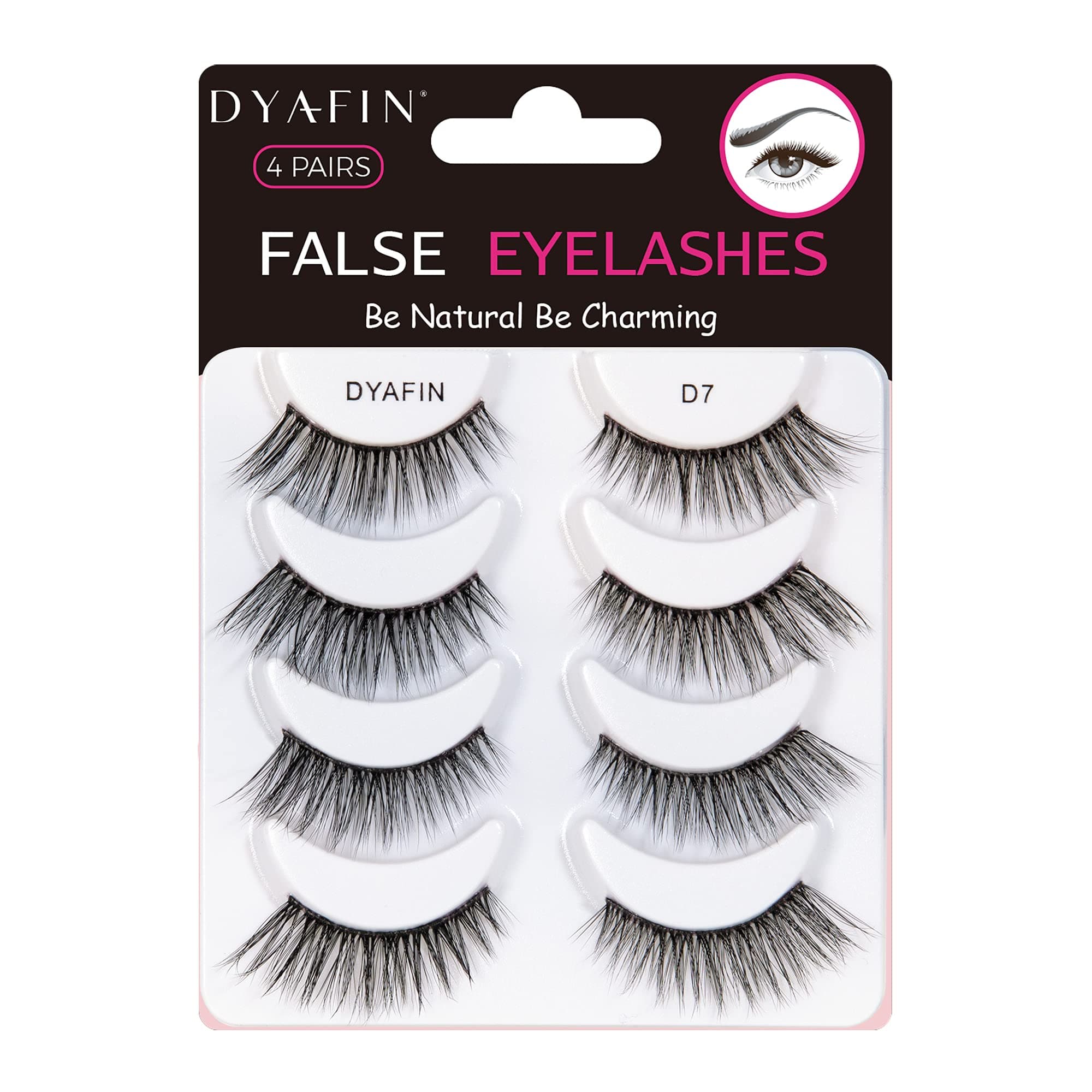 Natural Eyelashes 100% Handmade Lashes Reusable Soft False Eyelashes Lightweight Eye Lashes with Clear Band 3D Fake Eyelashes Long Wispy Eyelashes C Curl Lashes 4 Pairs