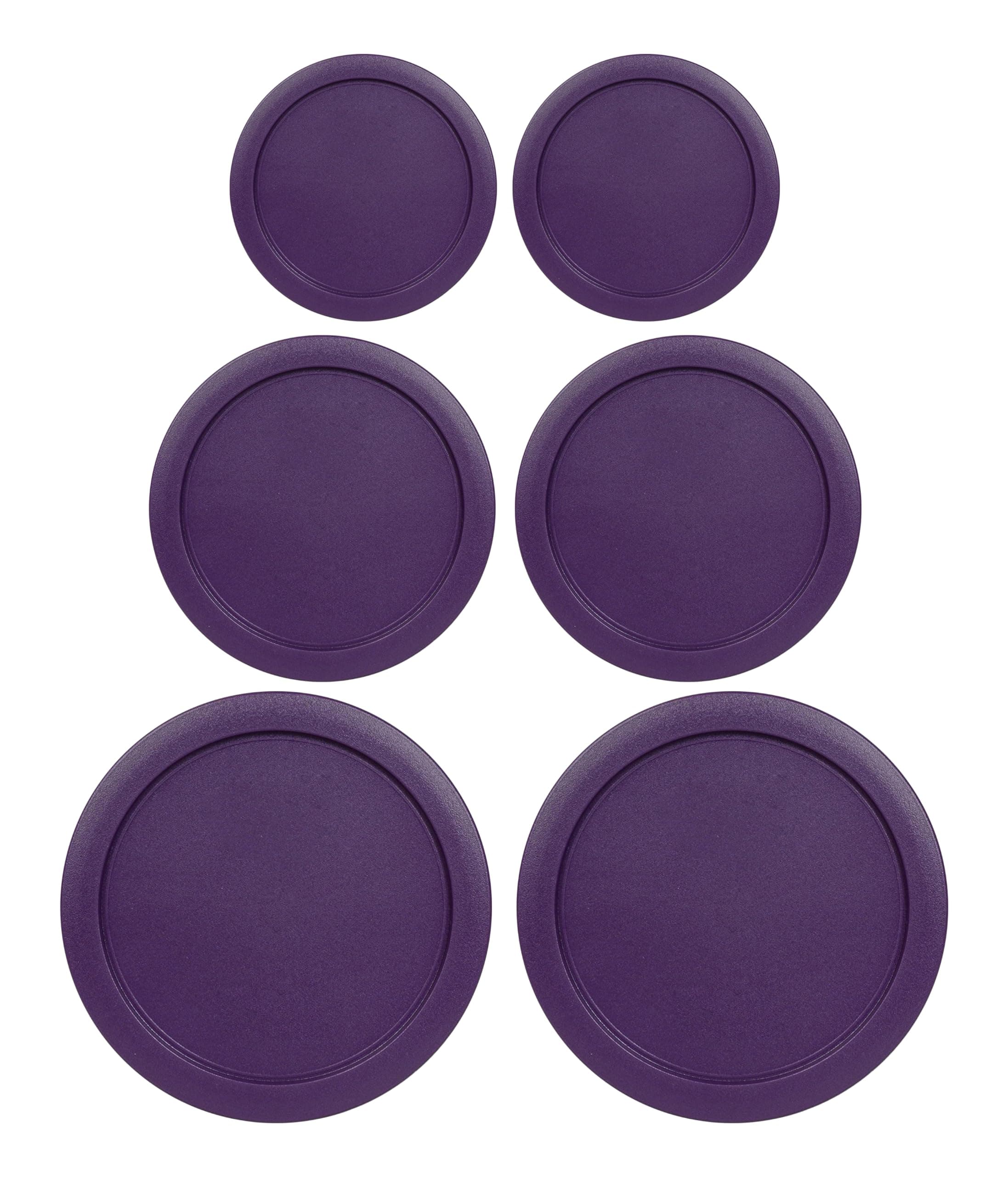 MRX Solutions Replacement Lids for Pyrex Containers (2) 2-Cup (2) 4-Cup (2) 7-Cup (Purple)