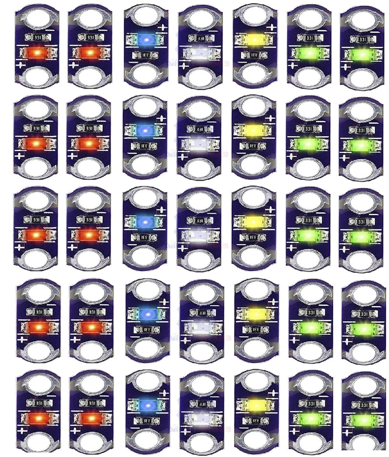 Leyal 50pcs/lot Smart Electronics Lilypad Led Red/White/Orange/Emerald Green/Blue/Yellow/Yellow Green Light Module for arduino IDS Lilypad LED Module