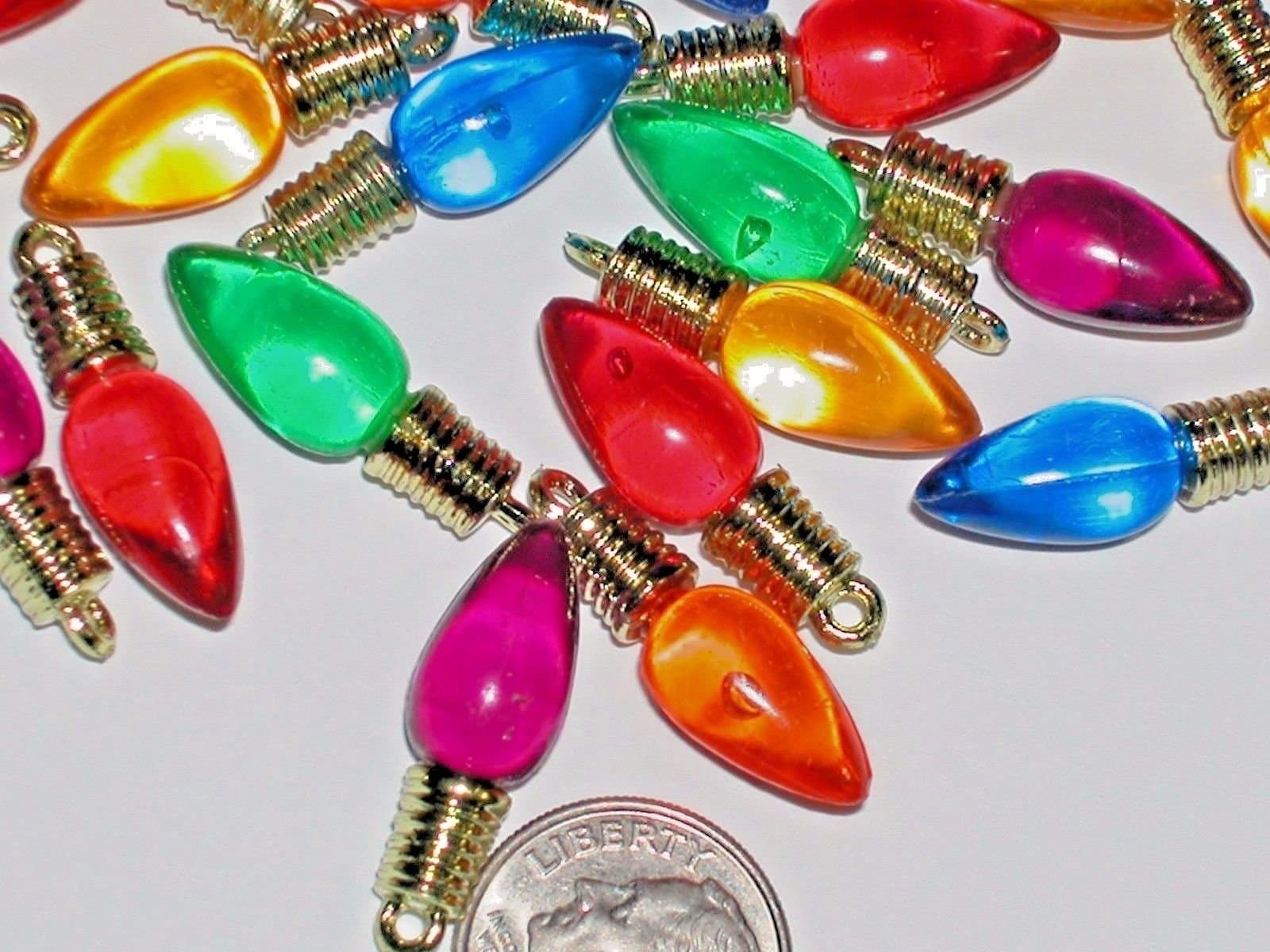 10 Lot Christmas Lights bulb charm beads craft findings~ Jewelry Making Supply Pendant Bracelet DIY Crafting by Wholesale Charms