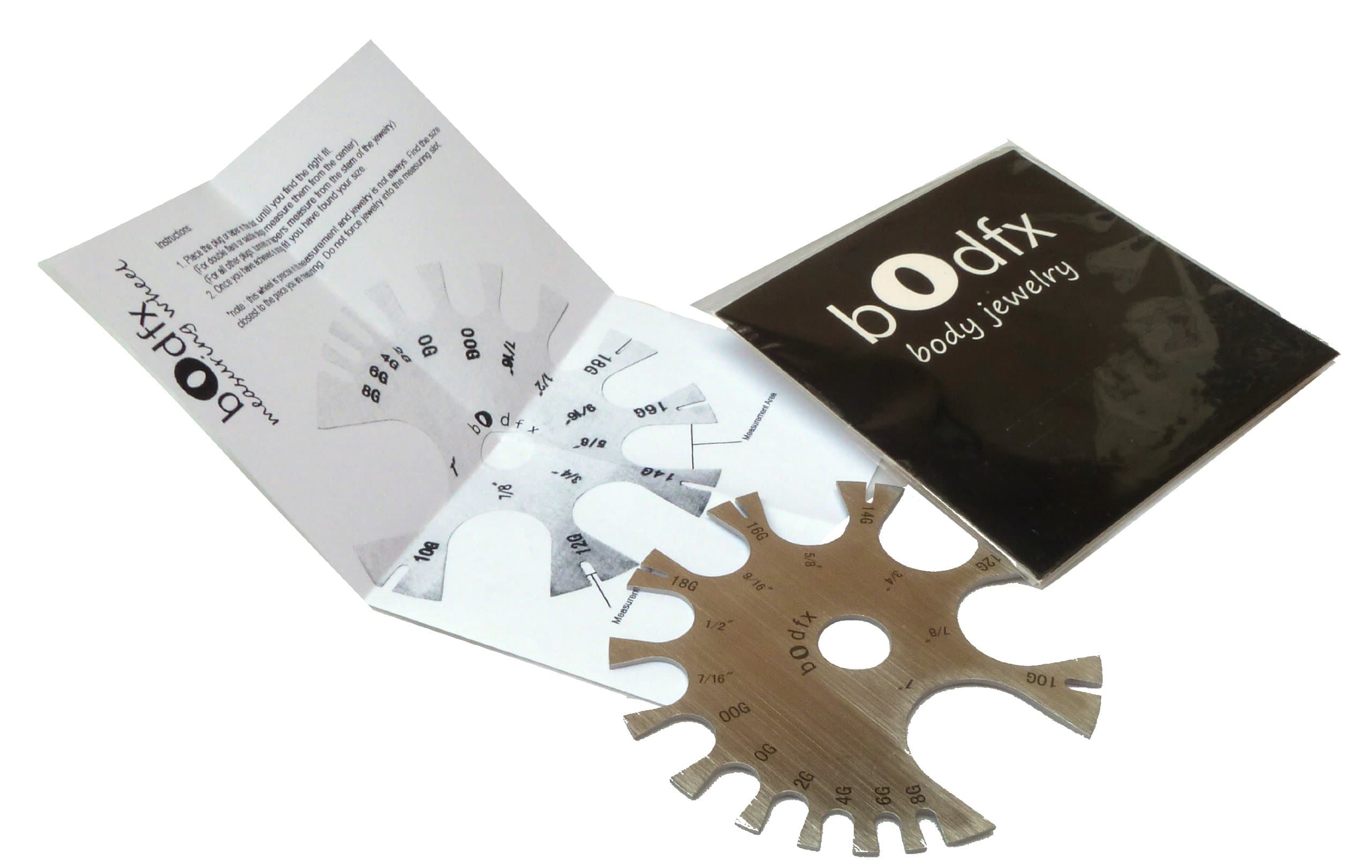 Bodfx Piercings Gauge Stainless Measuring Wheel. Measures tapers, tunnels and plugs.