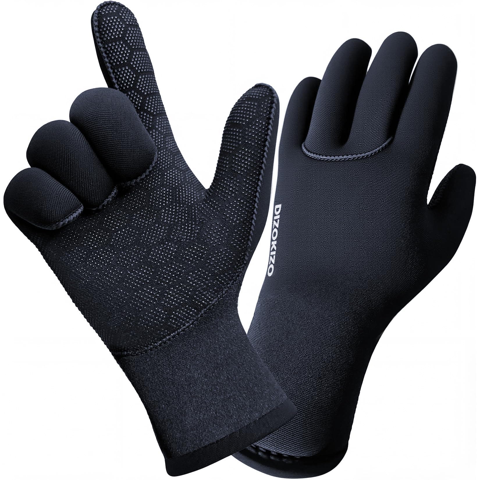 Wetsuit Gloves 3mm Neoprene Thermal Gloves for Men Women, 5-Finger Non-Slip Swimming Gloves for Scuba Diving Snorkeling Kayaking Surfing
