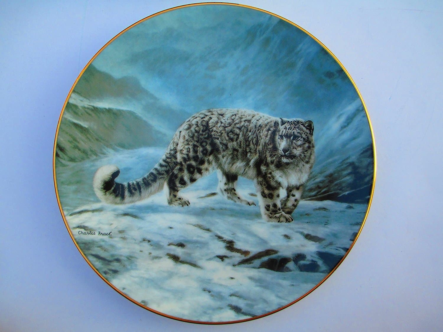 Bradford Exchange Collector Plate 1991 "Fleeting Encounter ' By Charles Frace First Issue in the Worlds Most Magnifient Cats Series
