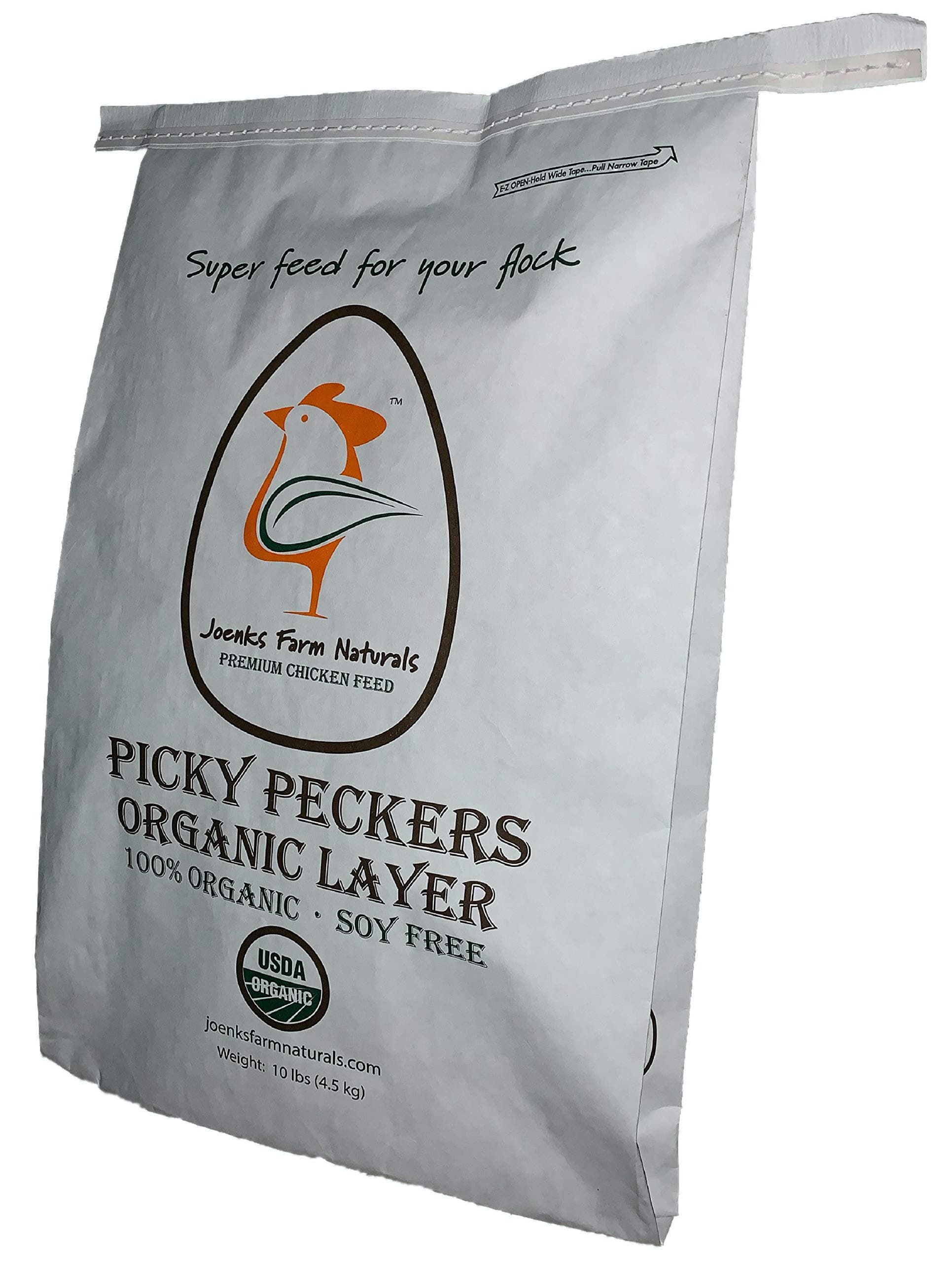 Picky Peckers Organic Chicken Layer Feed 10 lbs | 100% USDA Certified Organic