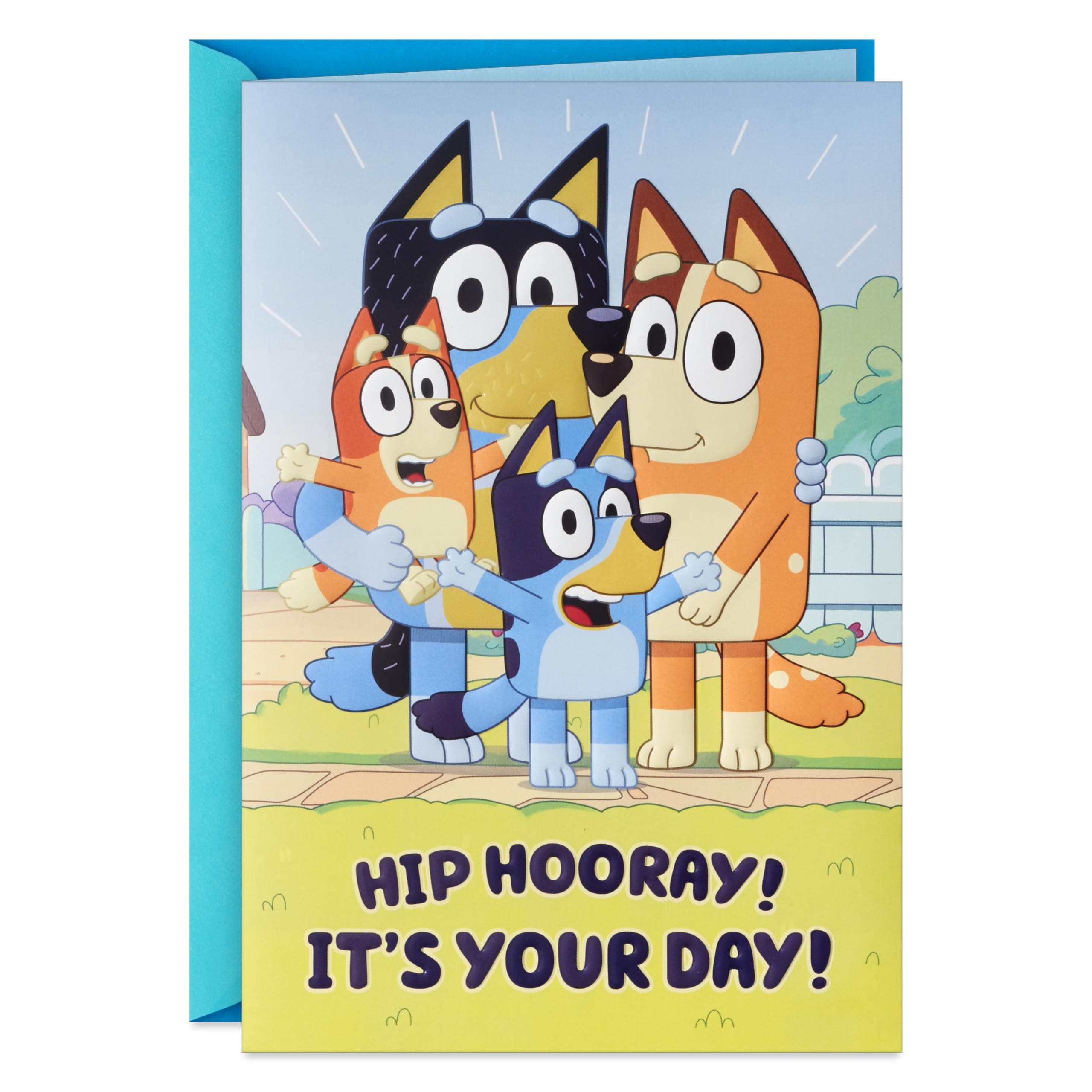 Hallmark Bluey Musical Birthday Card with Light (Hip Hooray)