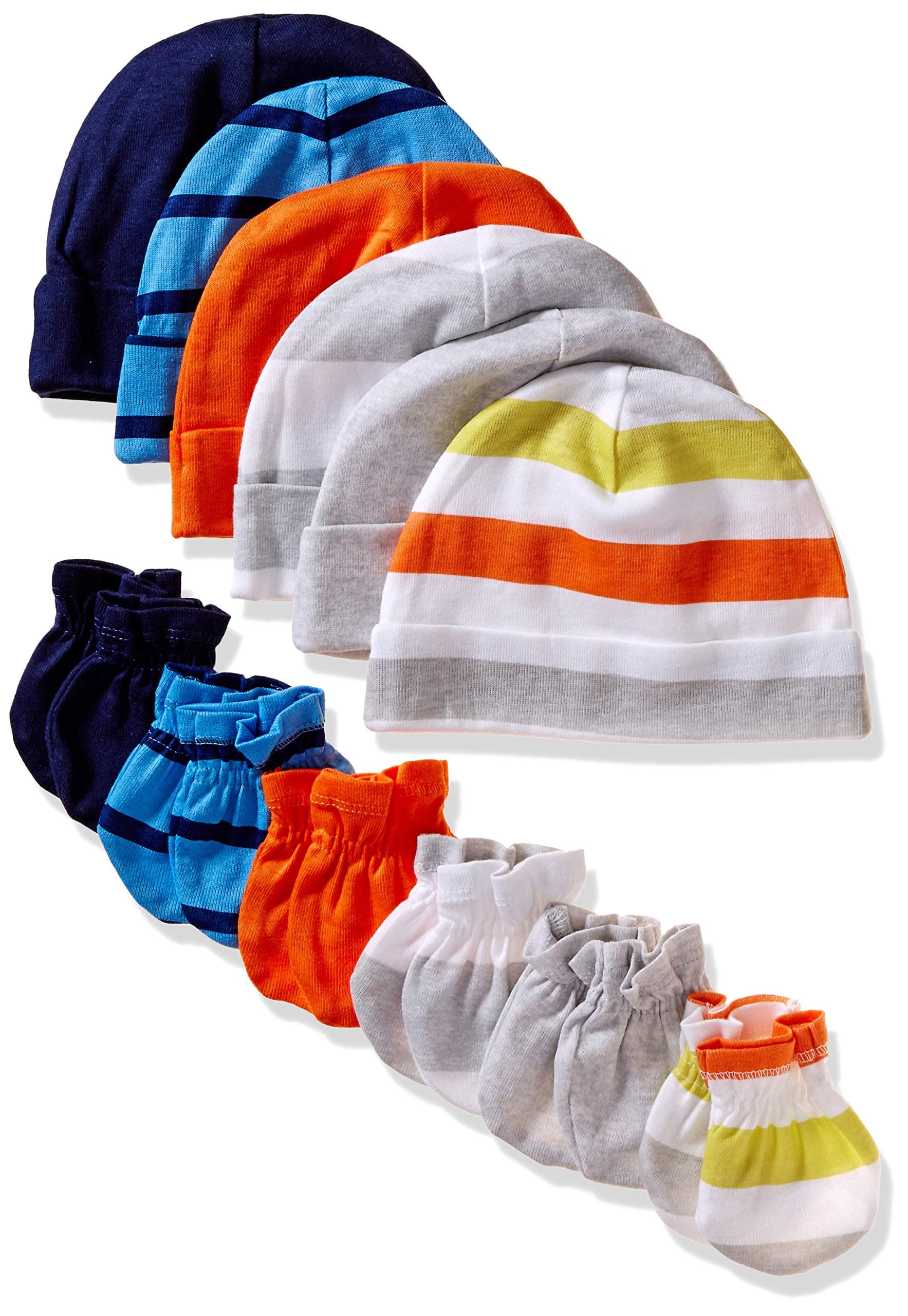 Onesies BrandUnisex Baby 12-piece Cap and Mitten Set