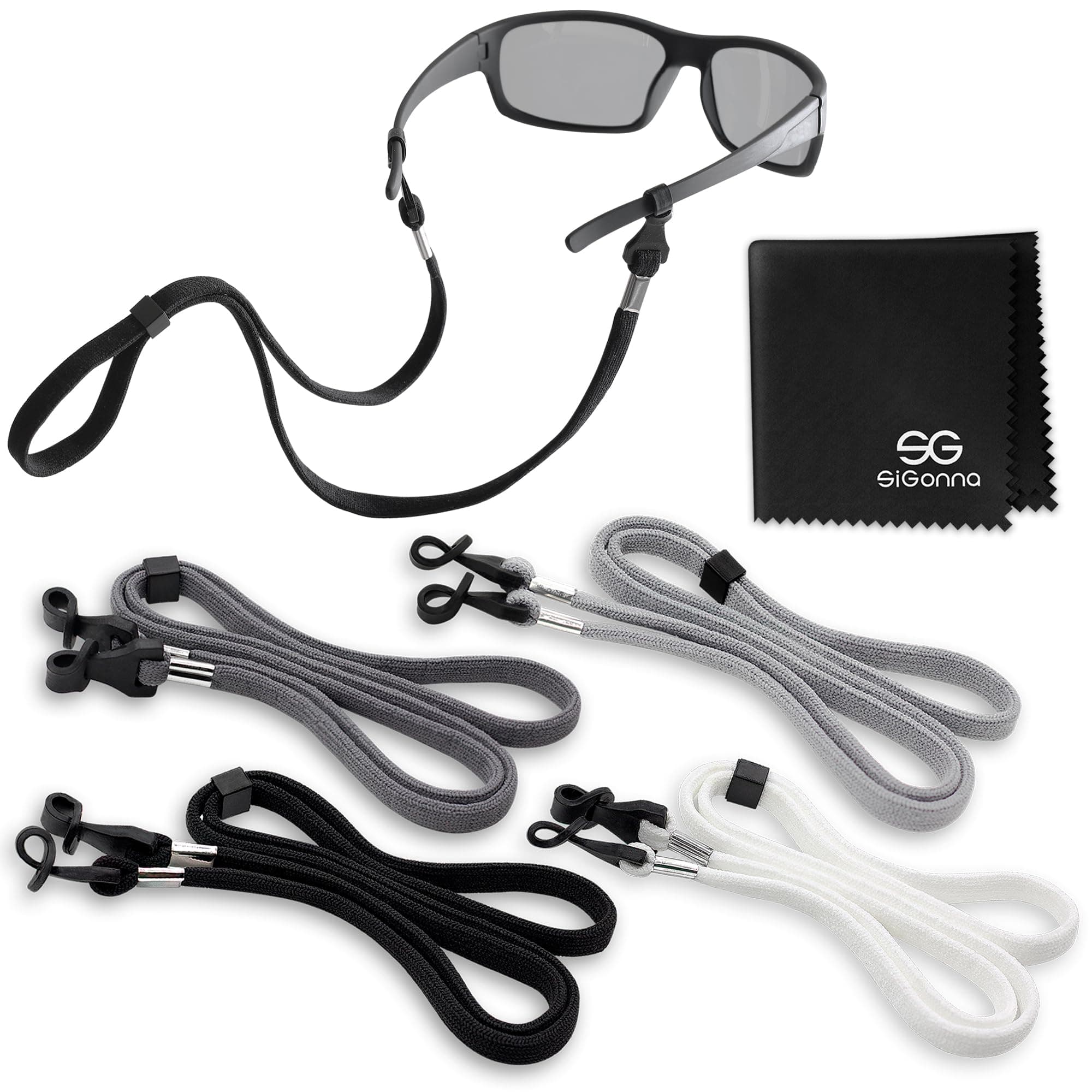 SIGONNA Eyeglass Holder Straps - 4 Premium Eyeglasses Cord for Men - Eye Glass Accessory Chain for Women - Sunglass Lanyard Around Neck - 4 Cords