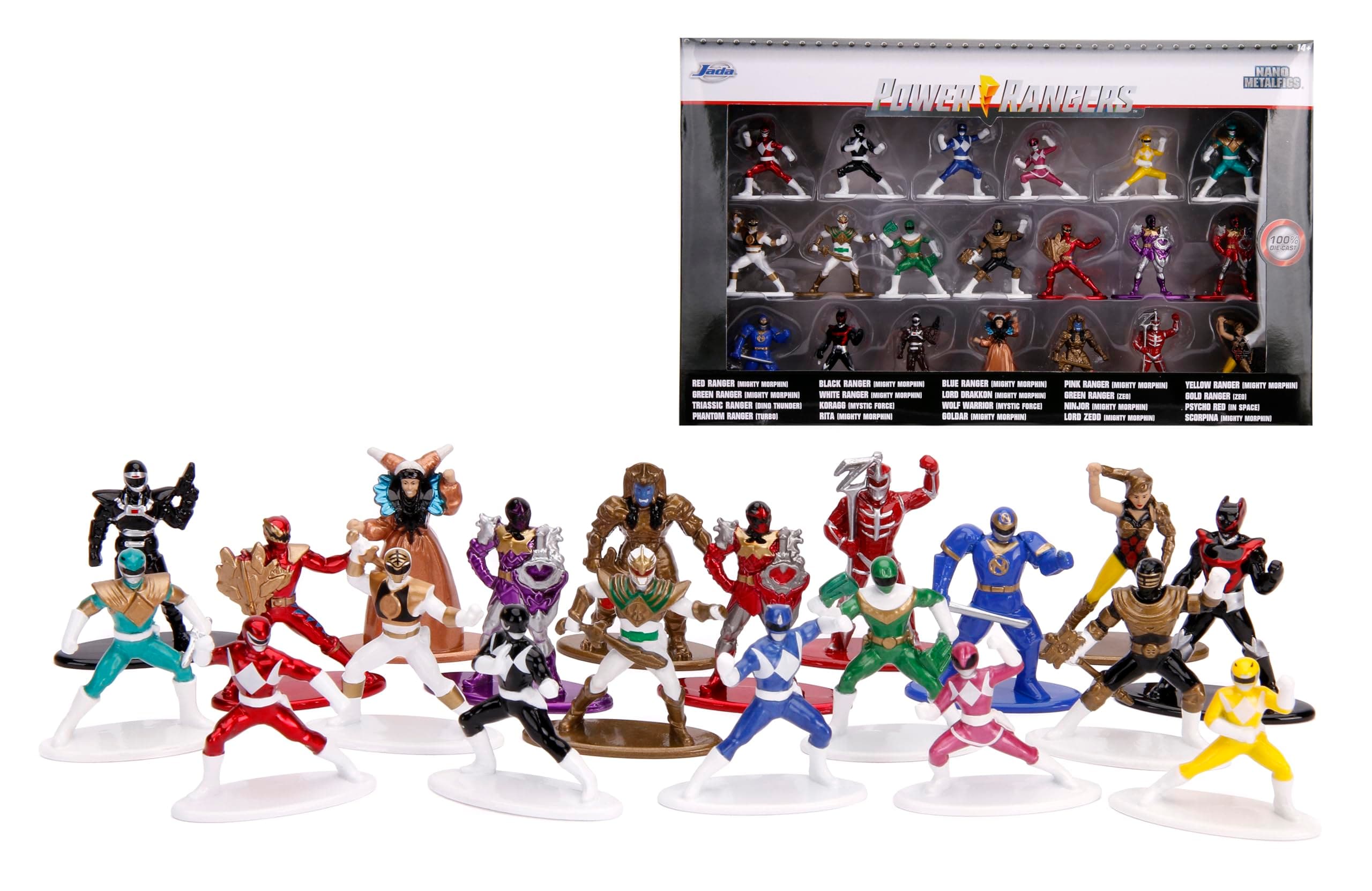 Jada Power Rangers 1.65" Die-cast Metal Collectible Figures 20-Pack, Toys for Kids and Adults