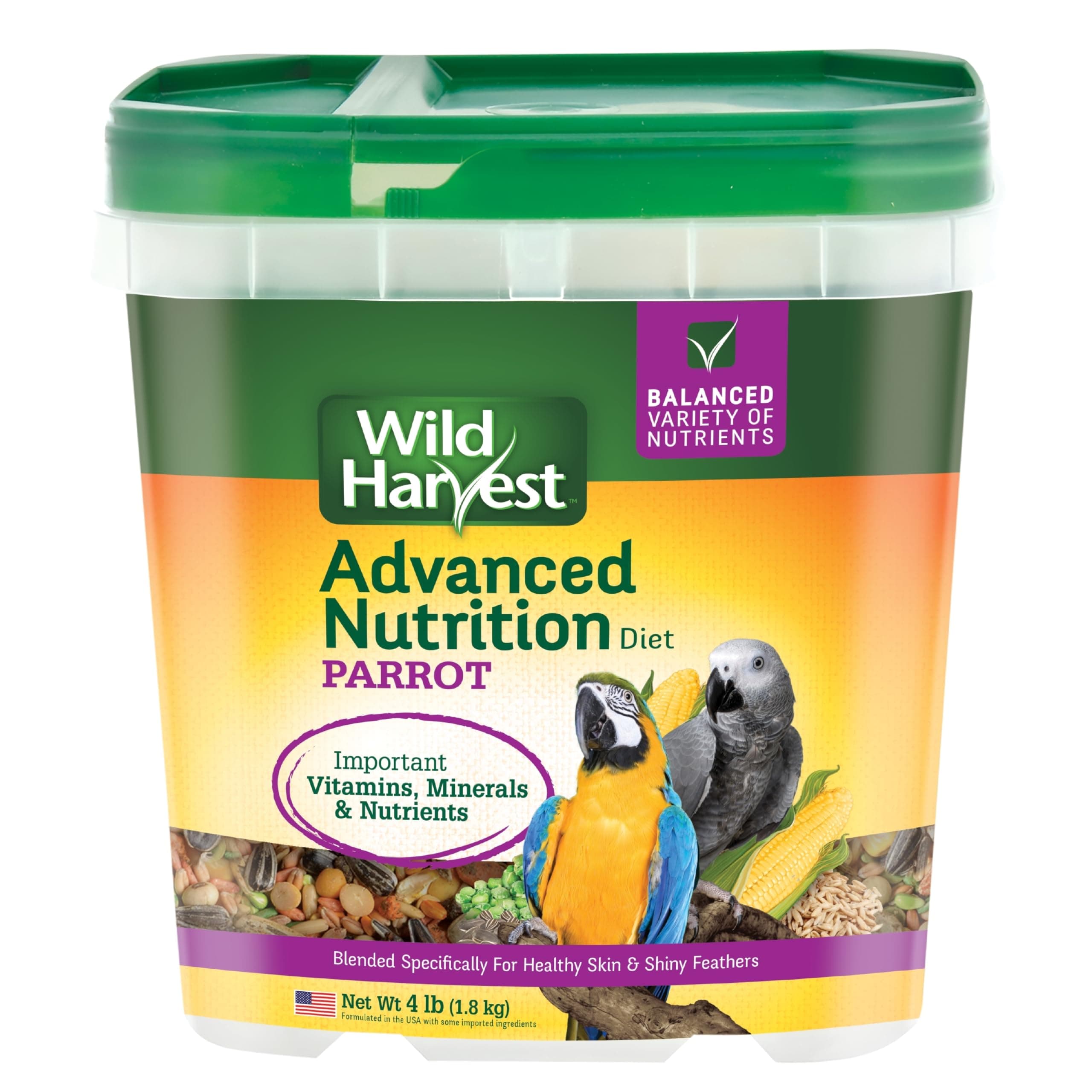 Wild HarvestAdvanced Nutrition Parrot, 4 Pounds, Seed, Grain And Vegetable Mix