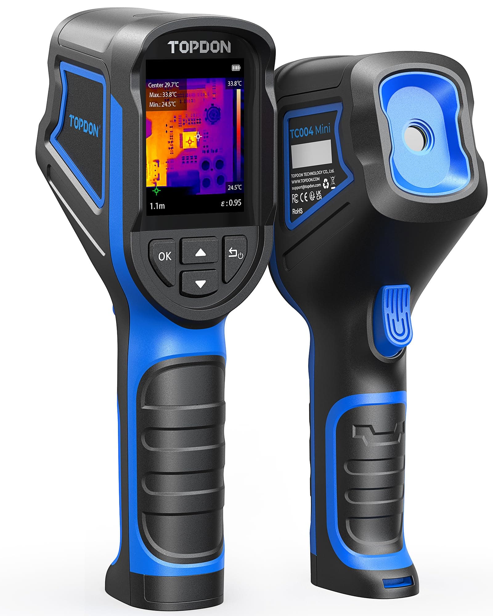 Thermal Imaging Camera TC004 Mini, 240x240 IR Resolution, 15H Battery Life, -20°C to 450°C, 25Hz, Thermal Camera Handheld for Home Maintenance, Leak Inspection, HVAC Inspection