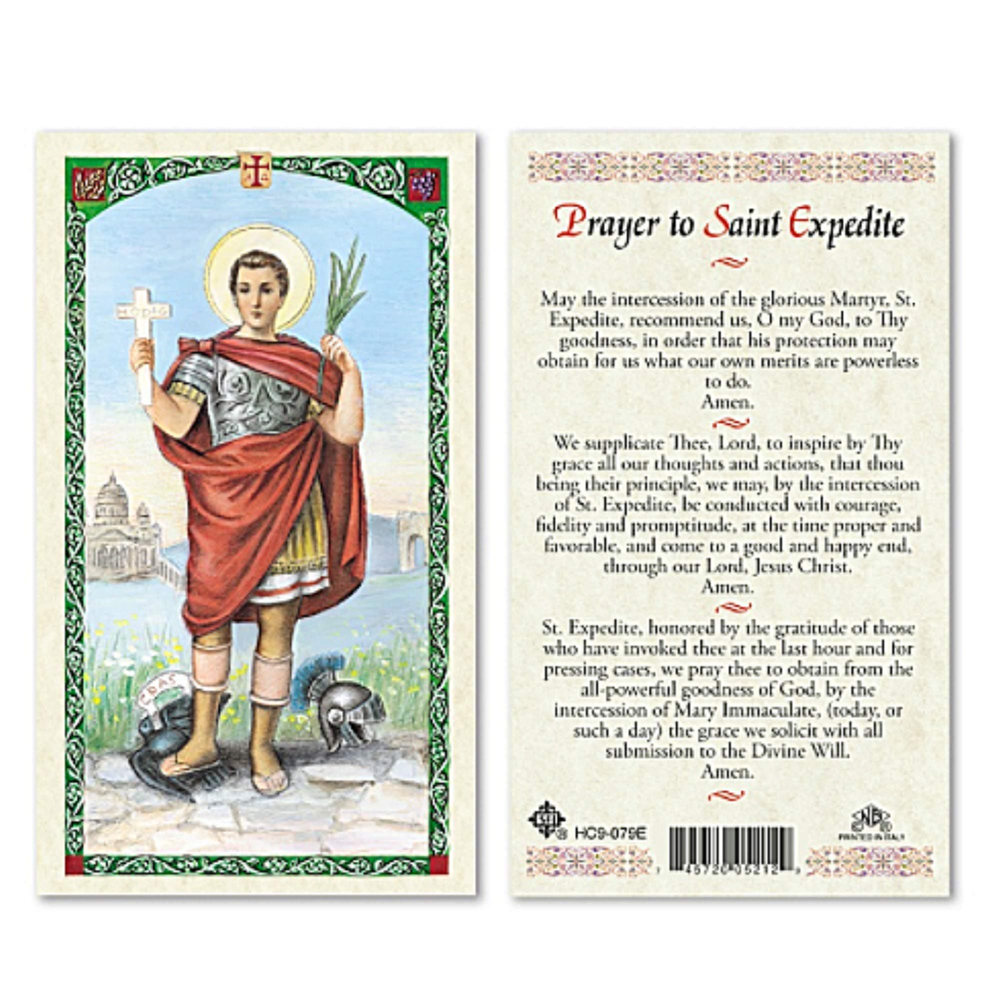 Vicmama Holy Prayer Cards for the Prayer to Saint Expedite in English