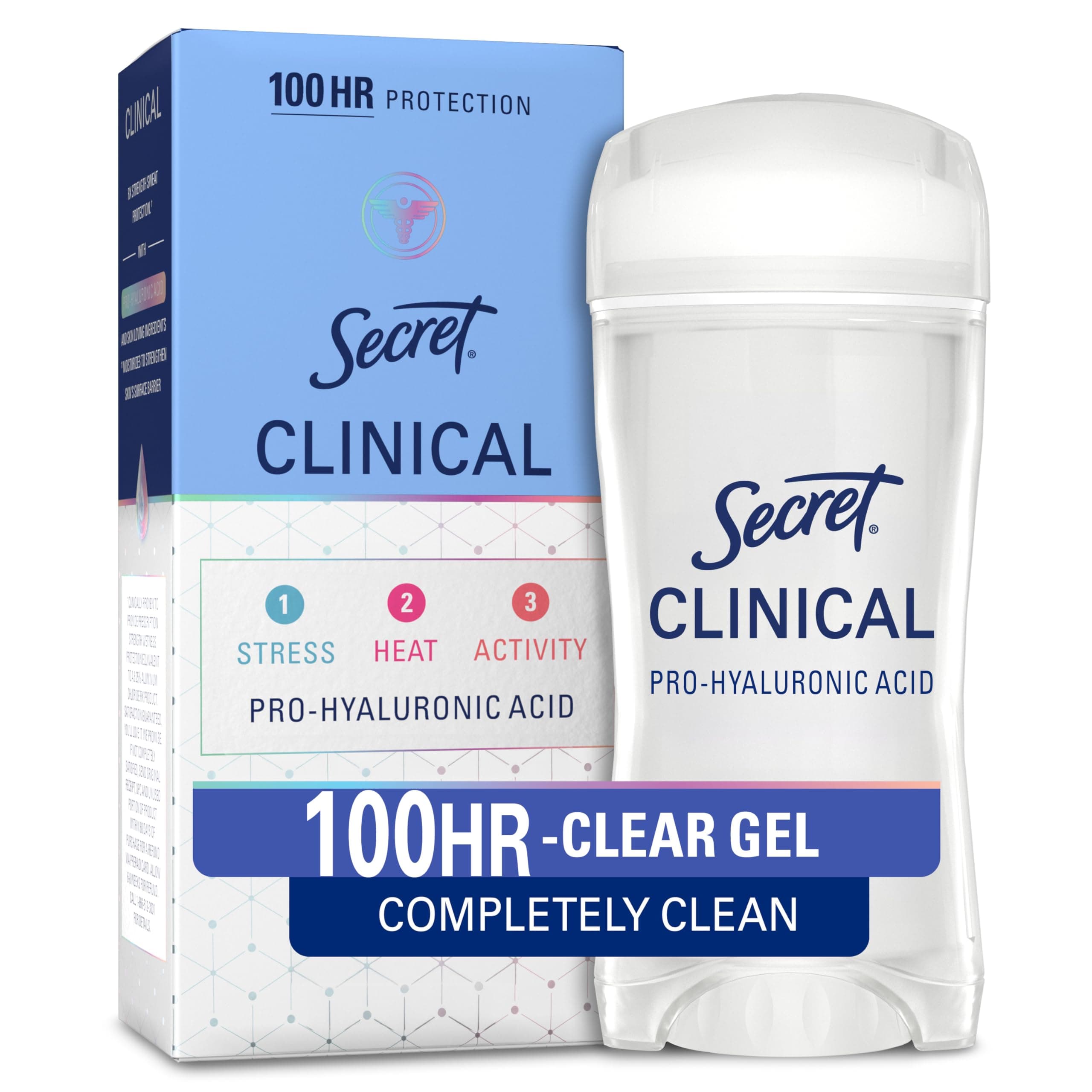 Clinical Strength Deodorant and Antiperspirant for Women Clear Gel Completely Clean 2.6 Oz