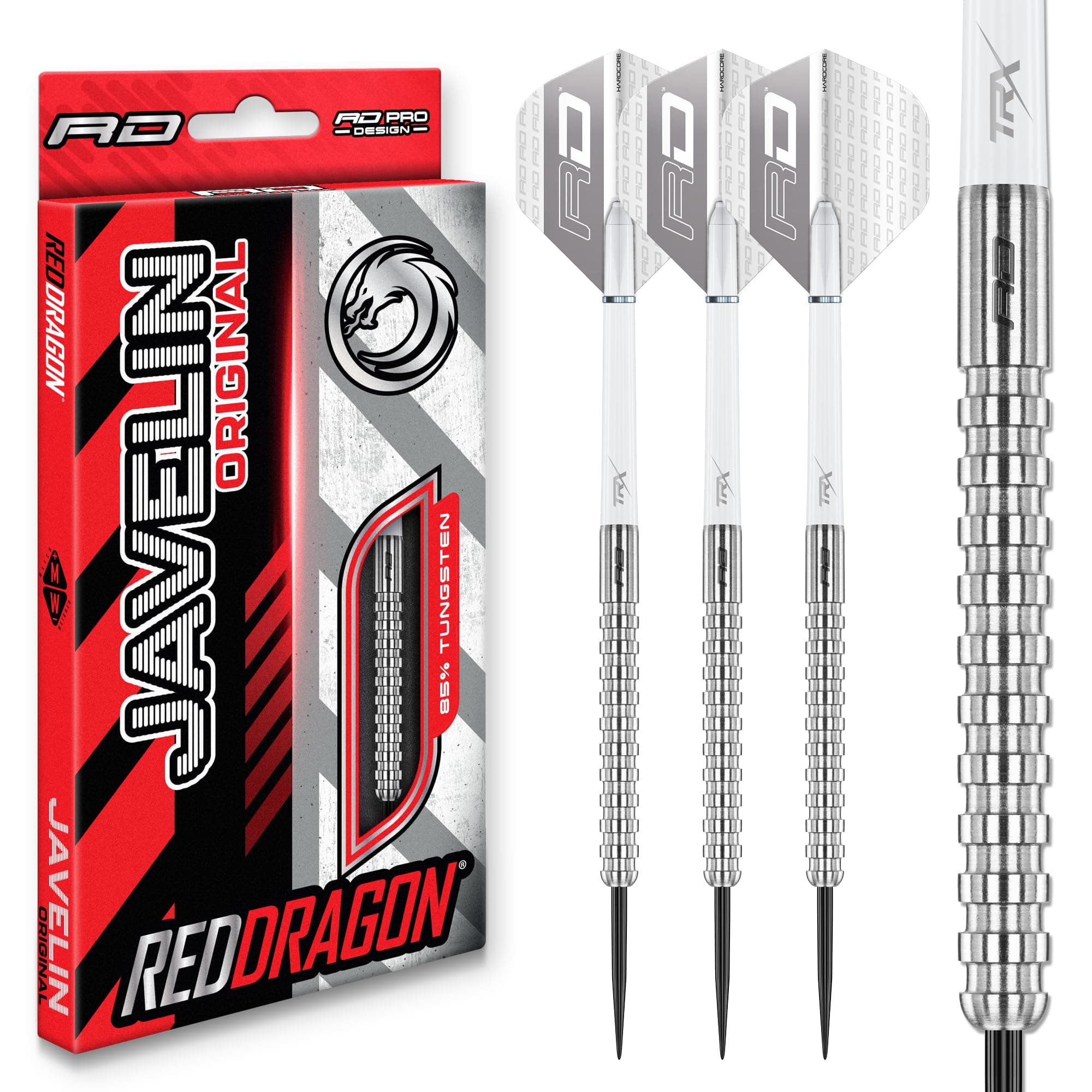 Javelin Original Tungsten Darts Set with Dart Flights and Dart Shafts (Stems) - Available in 20g, 22g, 24g, 26g