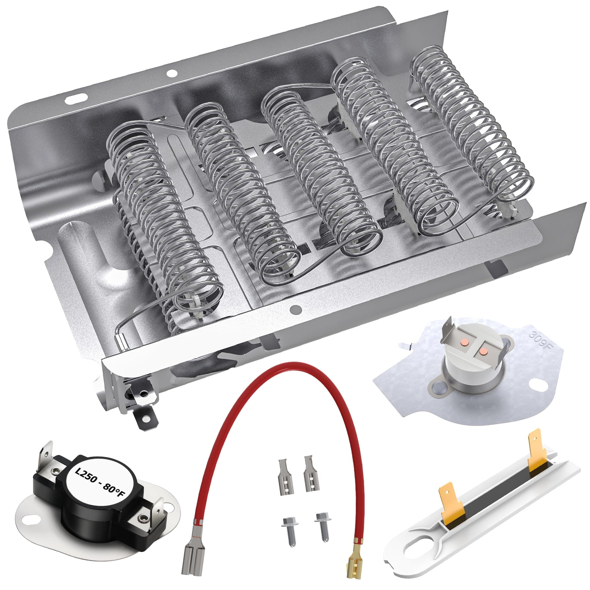 2026 HEATING PLATE UPGRADE 3403585 Dryer Heating Element 279838 For Whirlpool Maytag Dryer Heating Element Parts Include 279816 Thermostat and Thermal Fuse 3392519 Dryer Thermal Fuse By Romalon