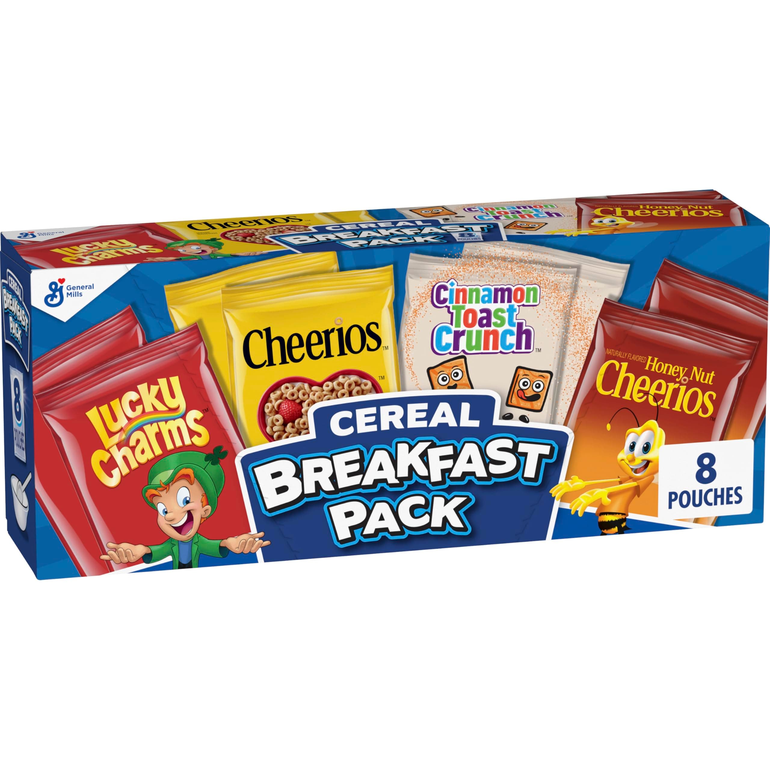 General Mills Breakfast Pack Cereal Multi-Pack With 8 Varieties, 9.14 oz