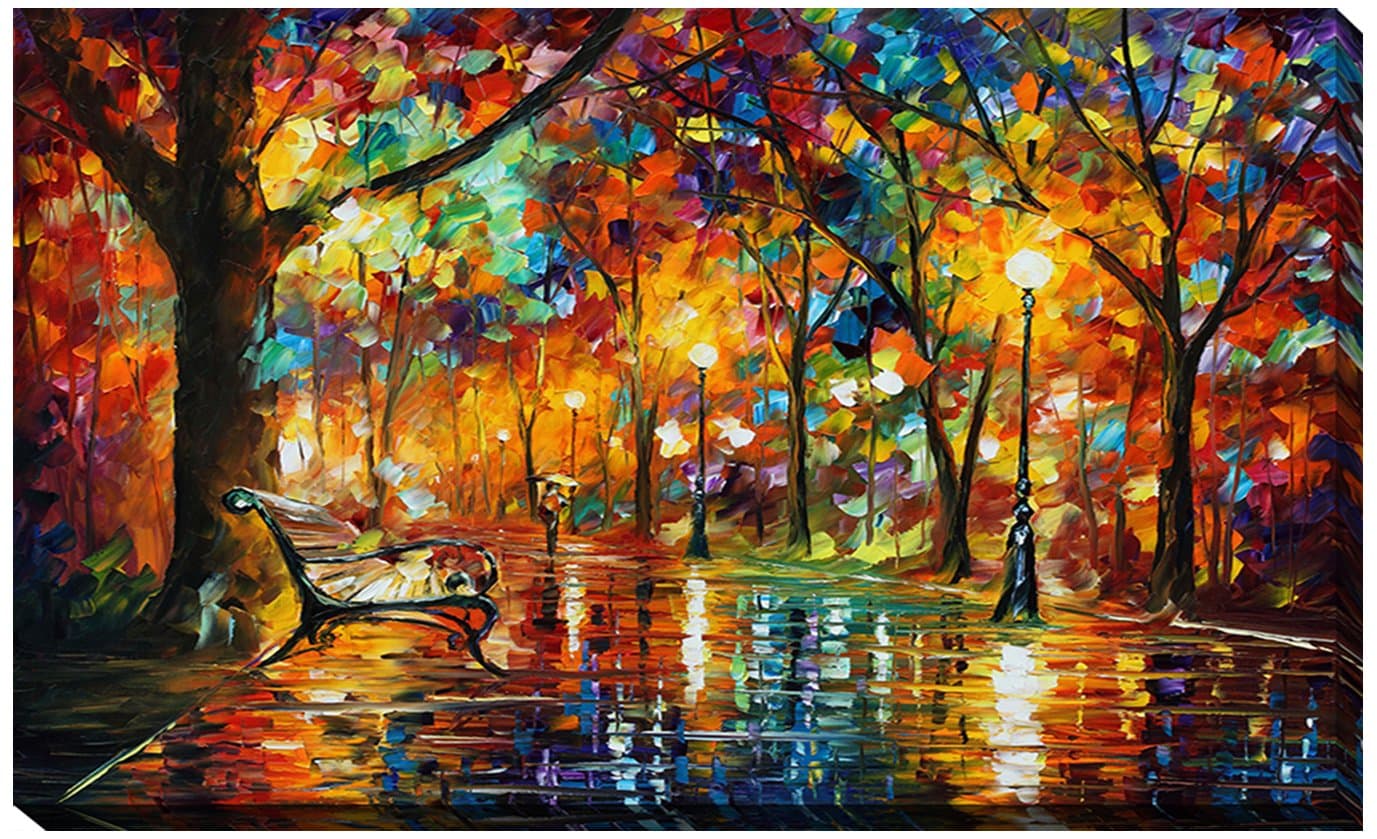 Picture Perfect International 704-0298_3660" Colorful Night by Leonid Afremov Giclee Stretched Canvas Wall Art, 36" x 60" x 1.5", 36 in x 60 in x 1.5 in