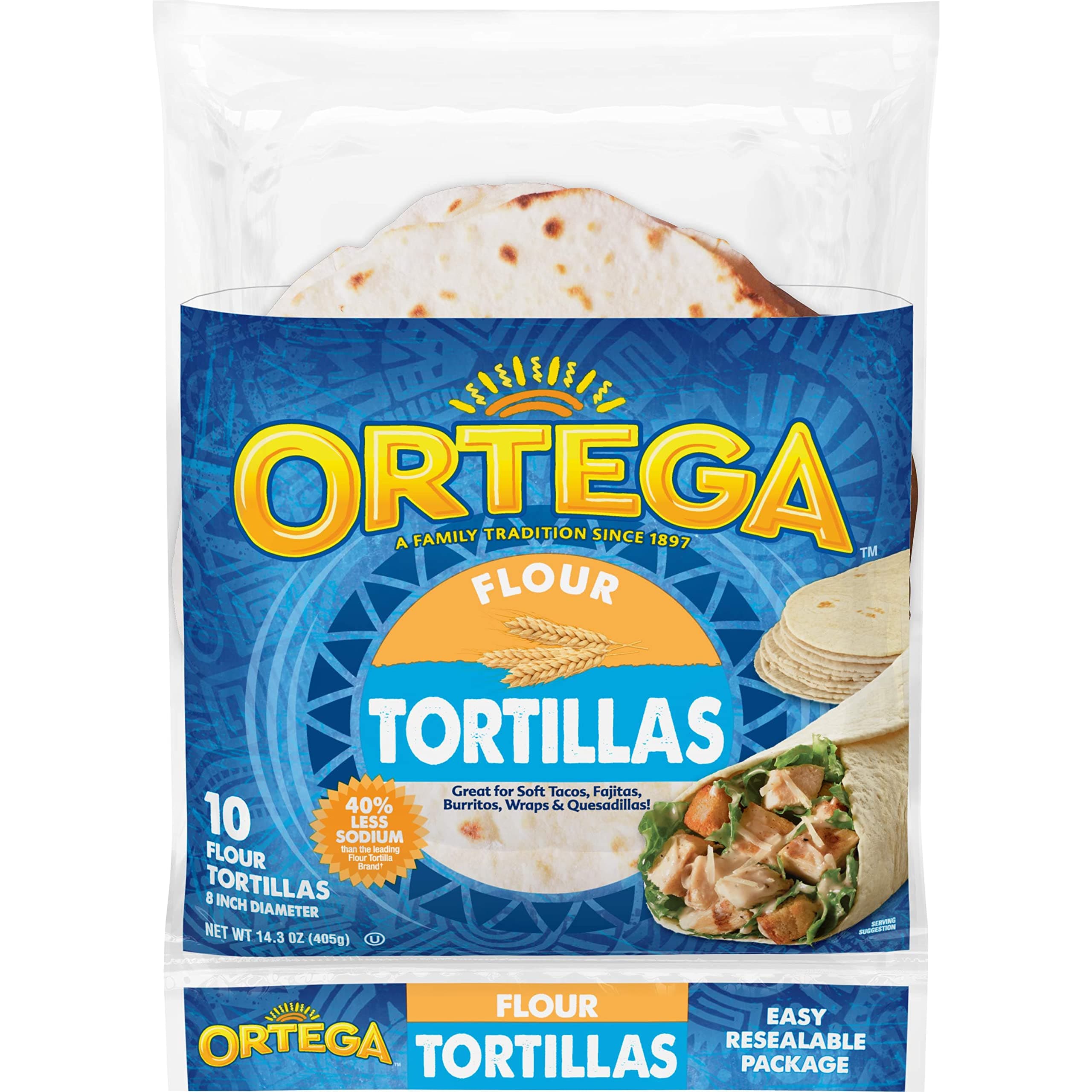 Tortillas, Flour, 8 Inch, 10 Count (Pack of 12)