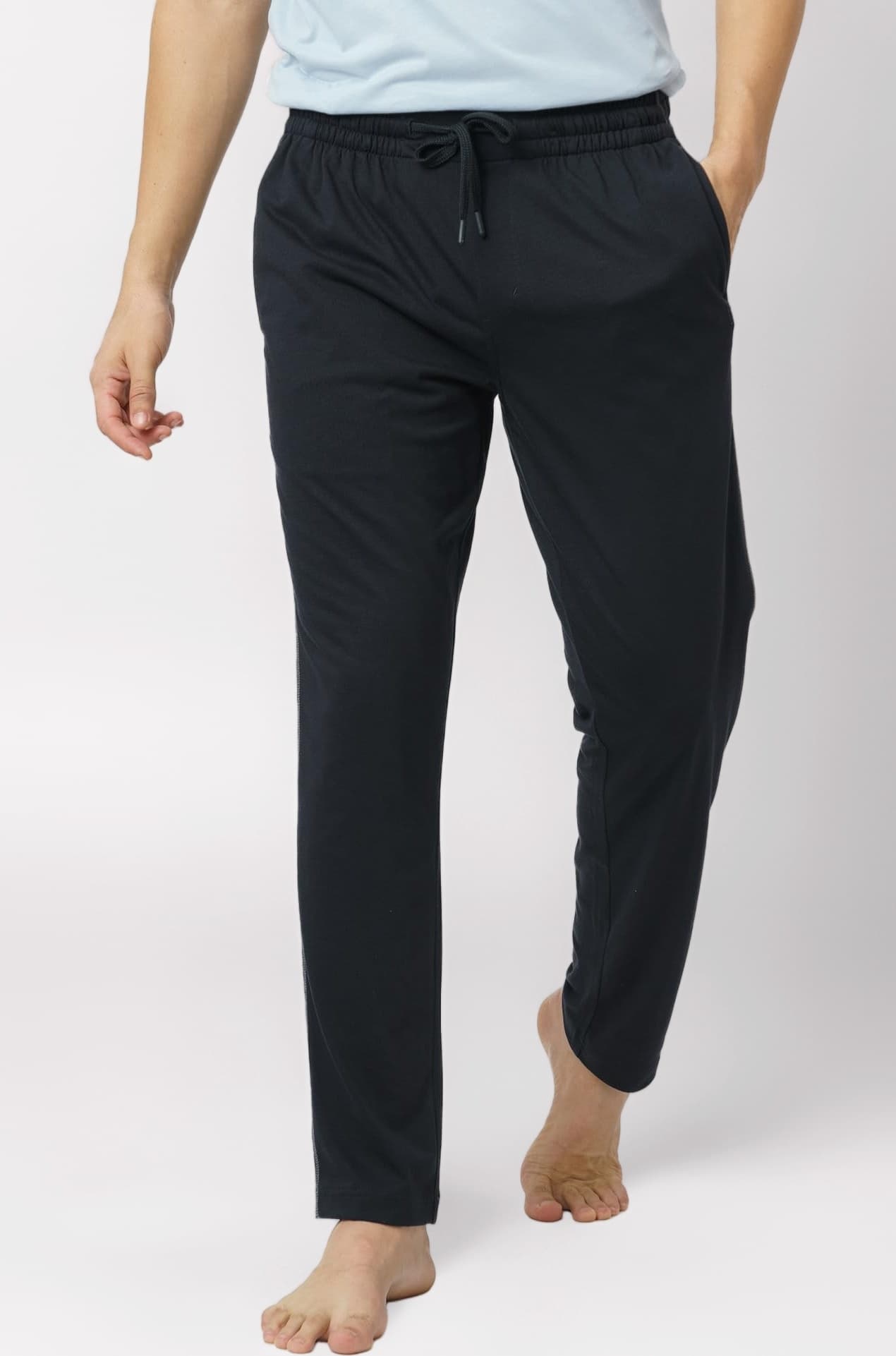 Mens Joggers Track Pants, Cotton Blend Pants for Man, Hidden Side Zipper Pocket Men Trackpant, Pilling Proof Joggers Pant for Men