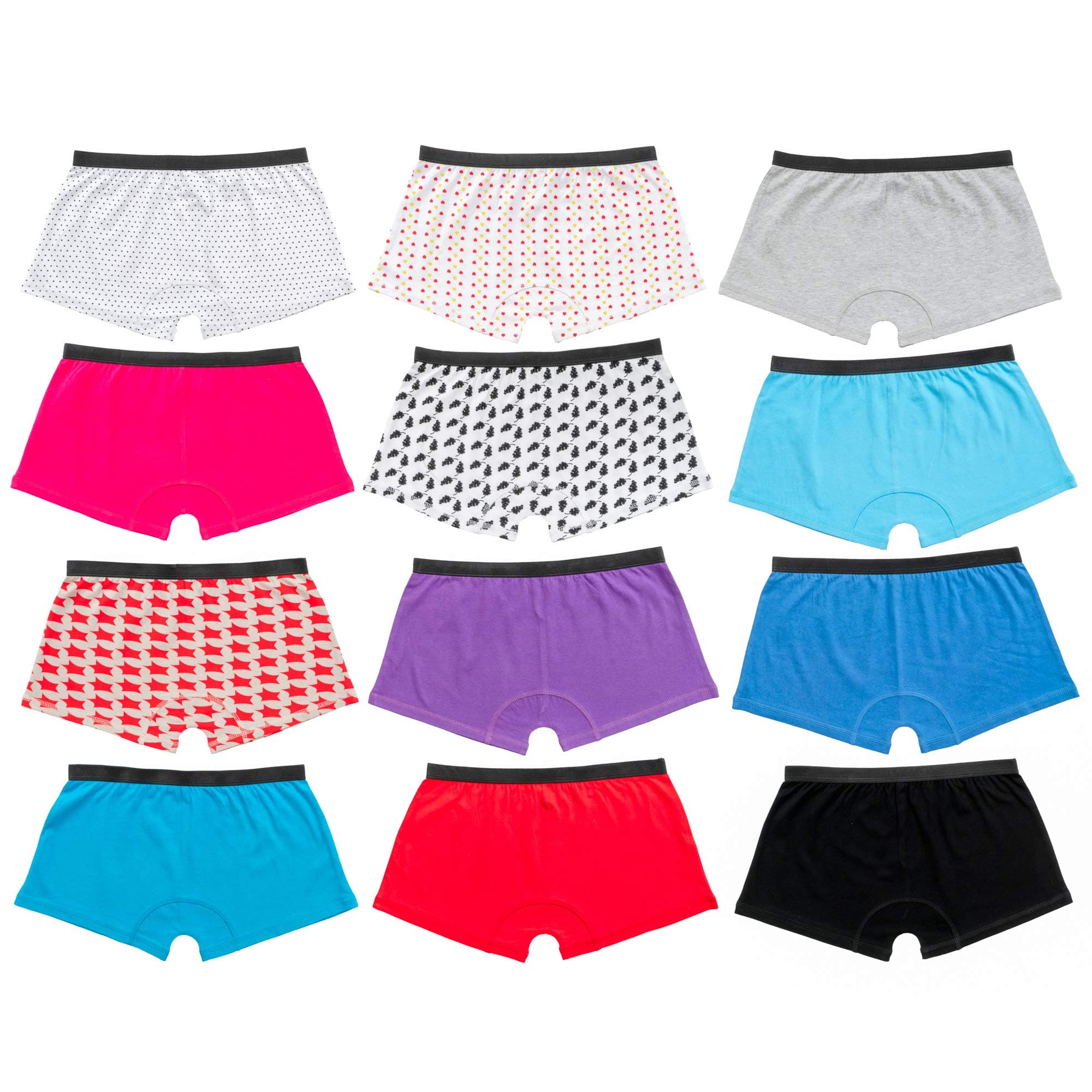 Boyshort Panties For Women, Pack of 12, 95% Cotton Boxer Briefs