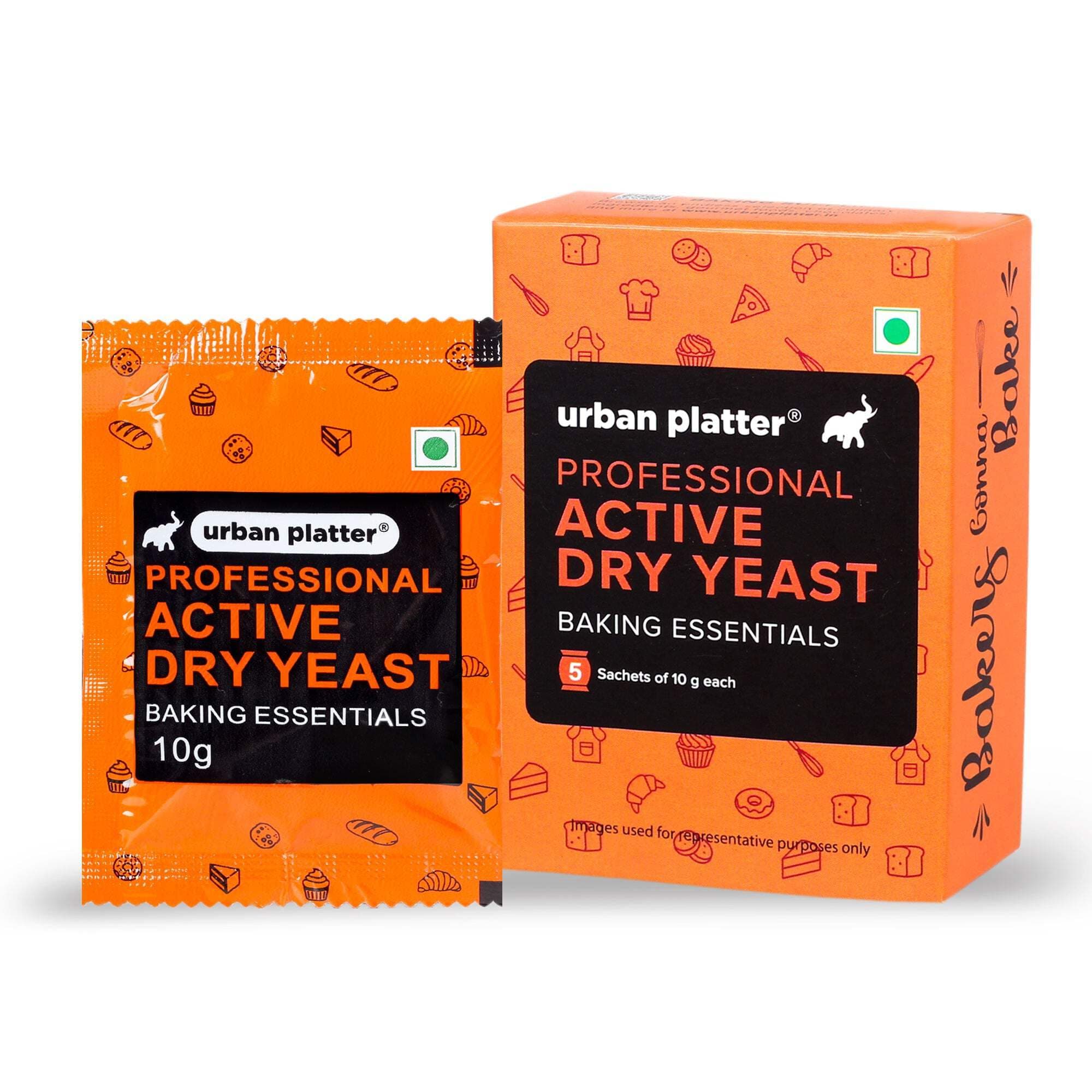 Urban Platter Baker's Active Dry Yeast, 50g (5 Sachets of 10g each)