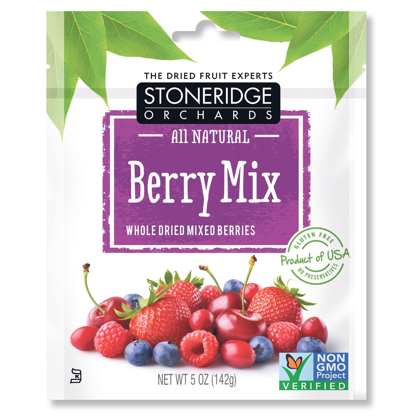Stoneridge Orchards, Berry Mix, Whole Dried Mixed Berries, 5 oz (142 g)(PACK 1)