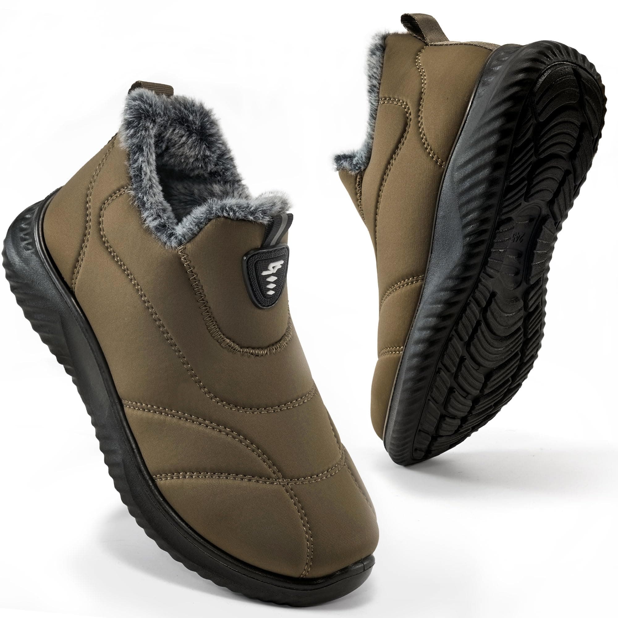 FUDYNMALC Womens Snow Boots Winter Shoes: Warm Fur Lined Slip On Ankle Booties Water Resistant Comfortable Outdoor Boot Lightweight