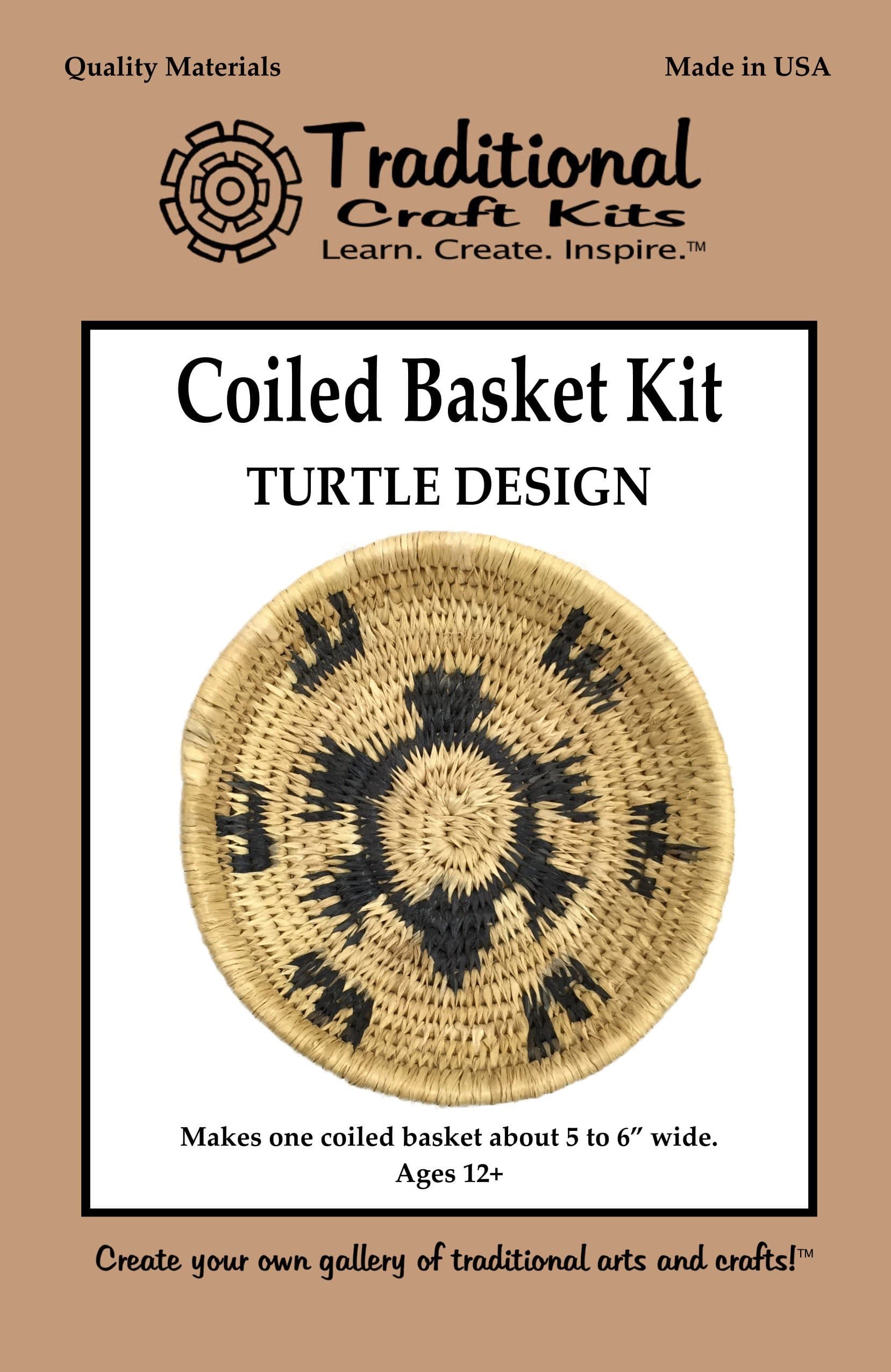 Traditional Craft Kits Coiled Basket Weaving Kit (Turtle Design) - Weave Kit for Kids and Adults Complete with Basket Weaving Supplies and Instructional Booklets