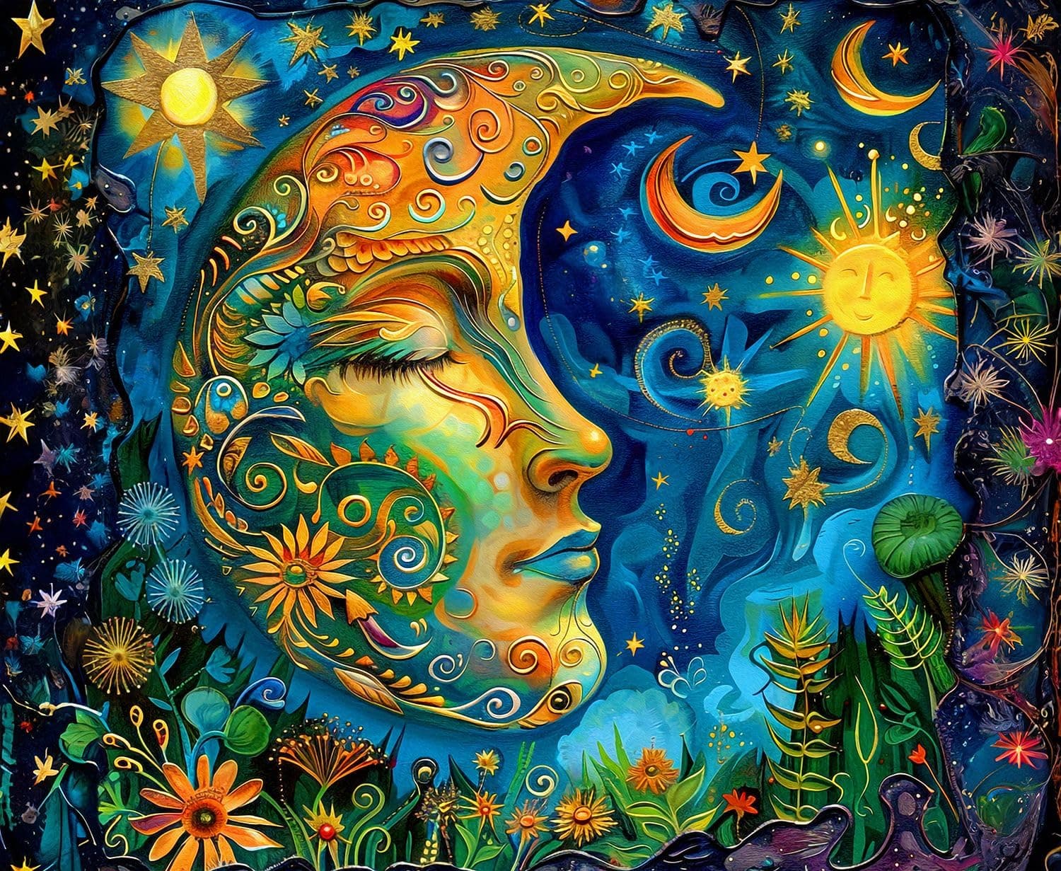 Springbok's Blue Moon 1000 Piece Puzzle for Adults by Artist Claudia McKinney is a Fun and Vivid Image to Challenge You