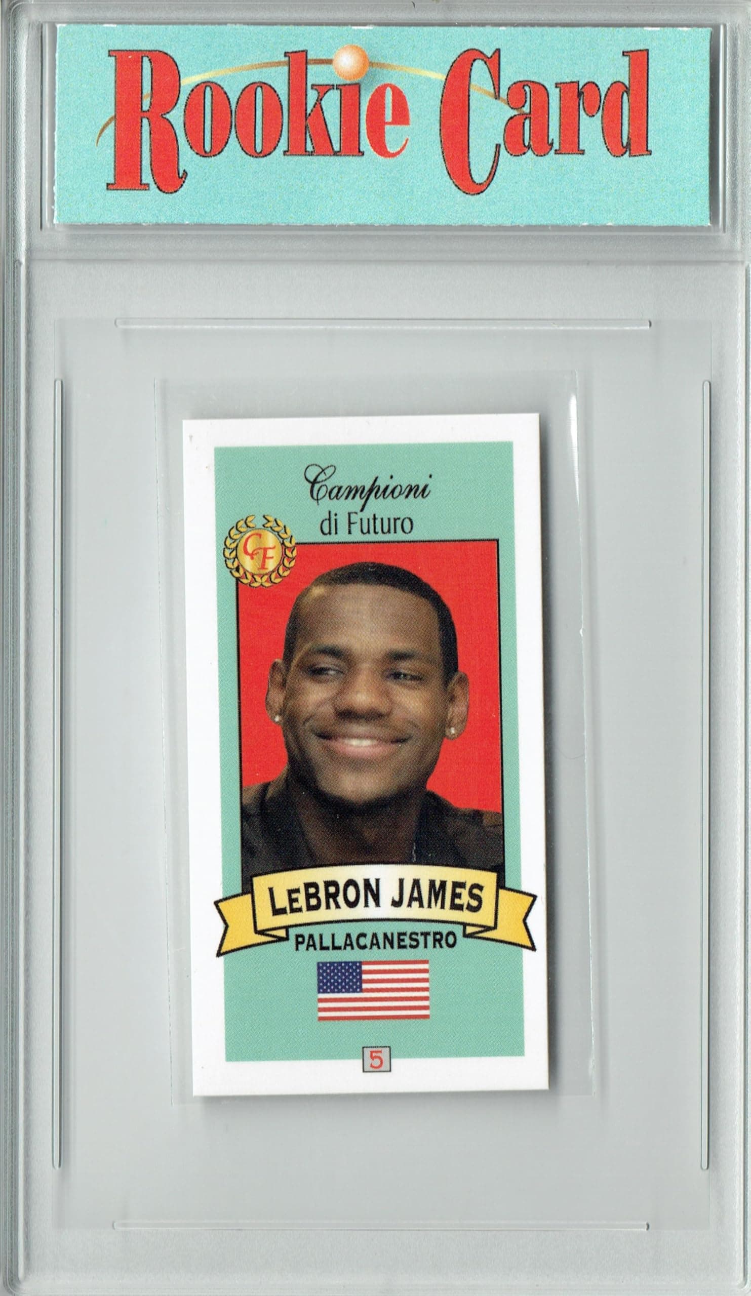 Certified Mint+ Lebron James 2003 Campioni Di Futuro #5 Rare Red Back Rookie Card