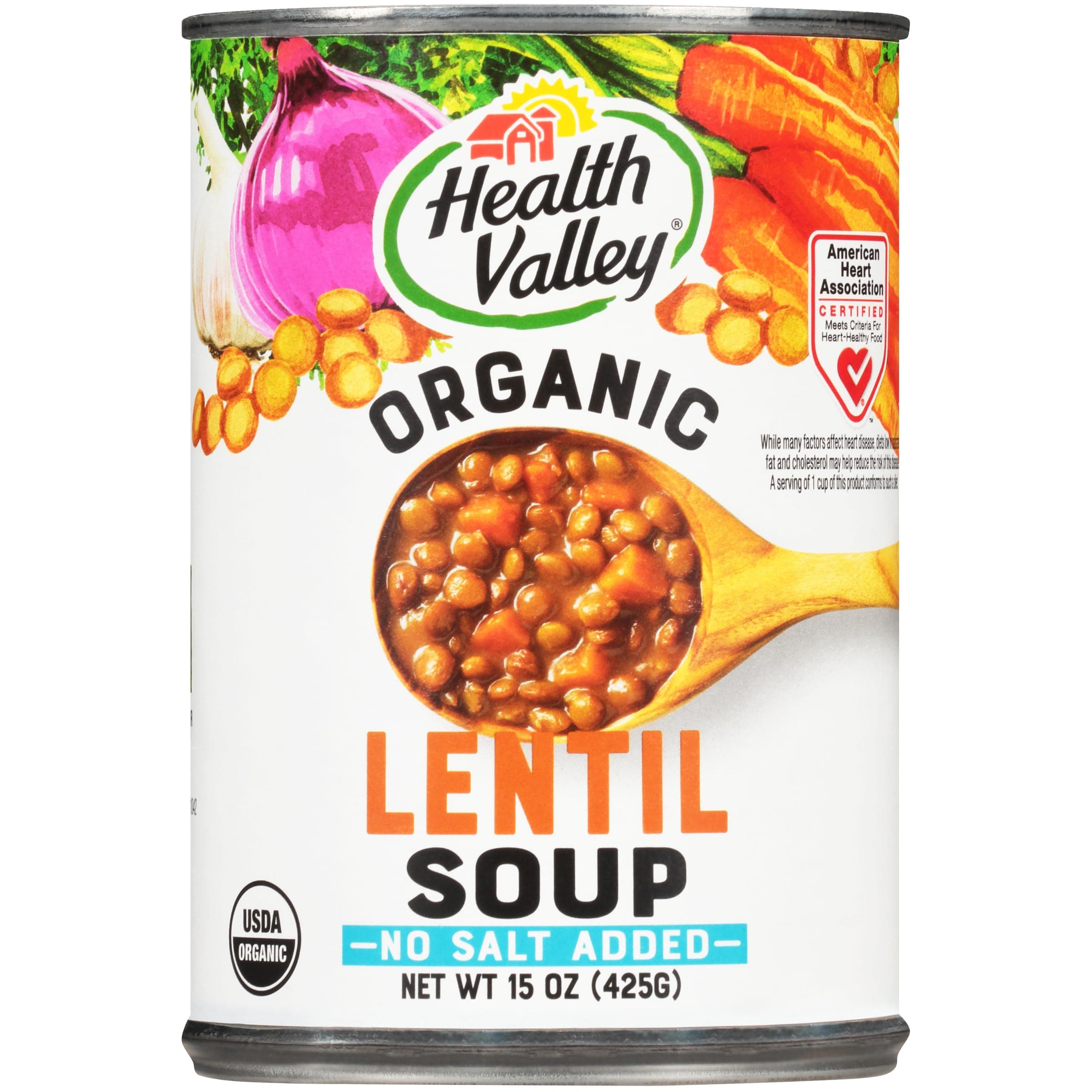 Health ValleyOrganic Soup, No Salt Added, Lentil, 15 Oz (Pack of 12)USDA Organic