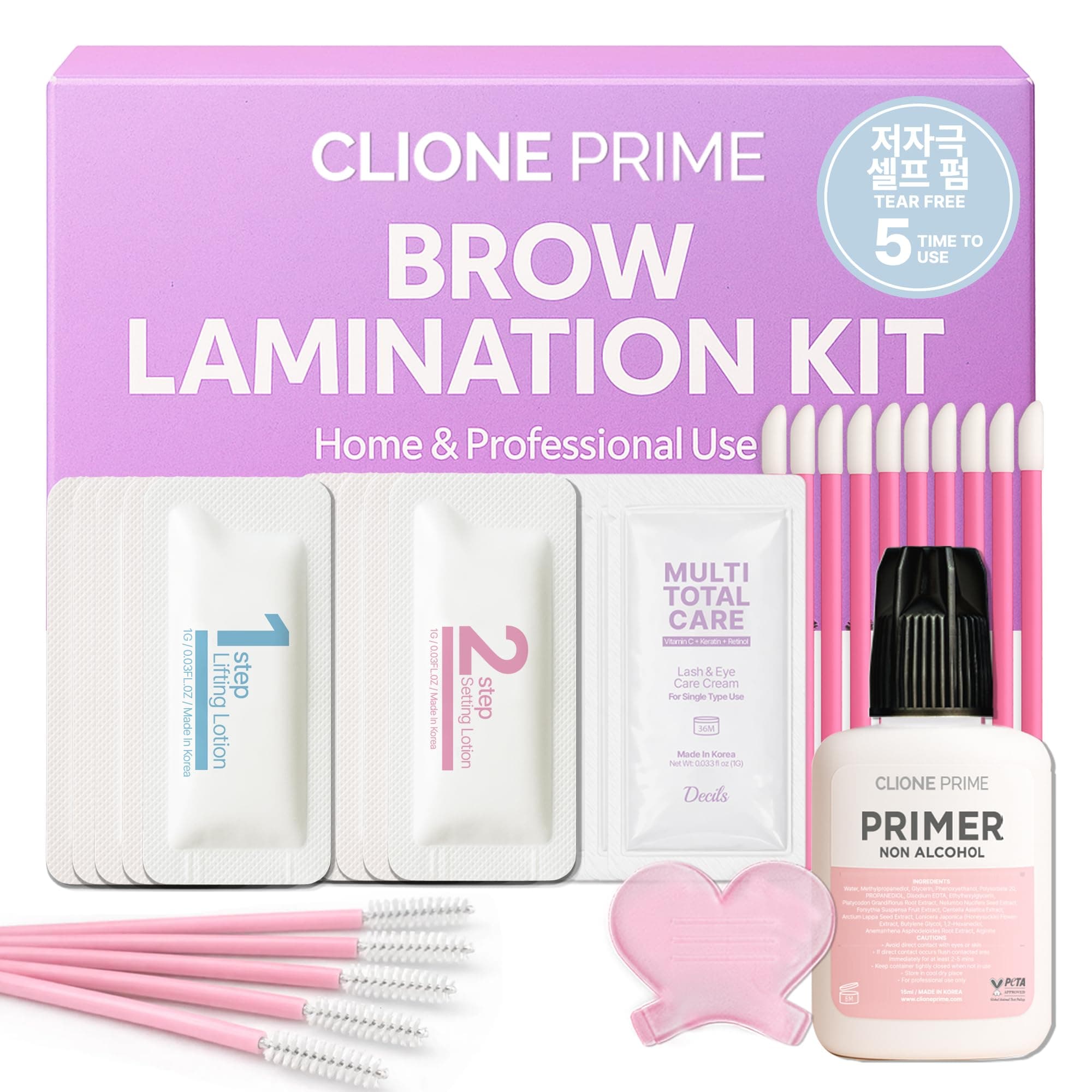 CLIONE PRIME At Home Brow Lamination Kit - DIY Eyebrow Lamination Kit Professional Eye Brow Perm Kit Instant DIY Eyebrow Lift Kit for Fuller Thicker Brows Lasts For Upto 8 Weeks