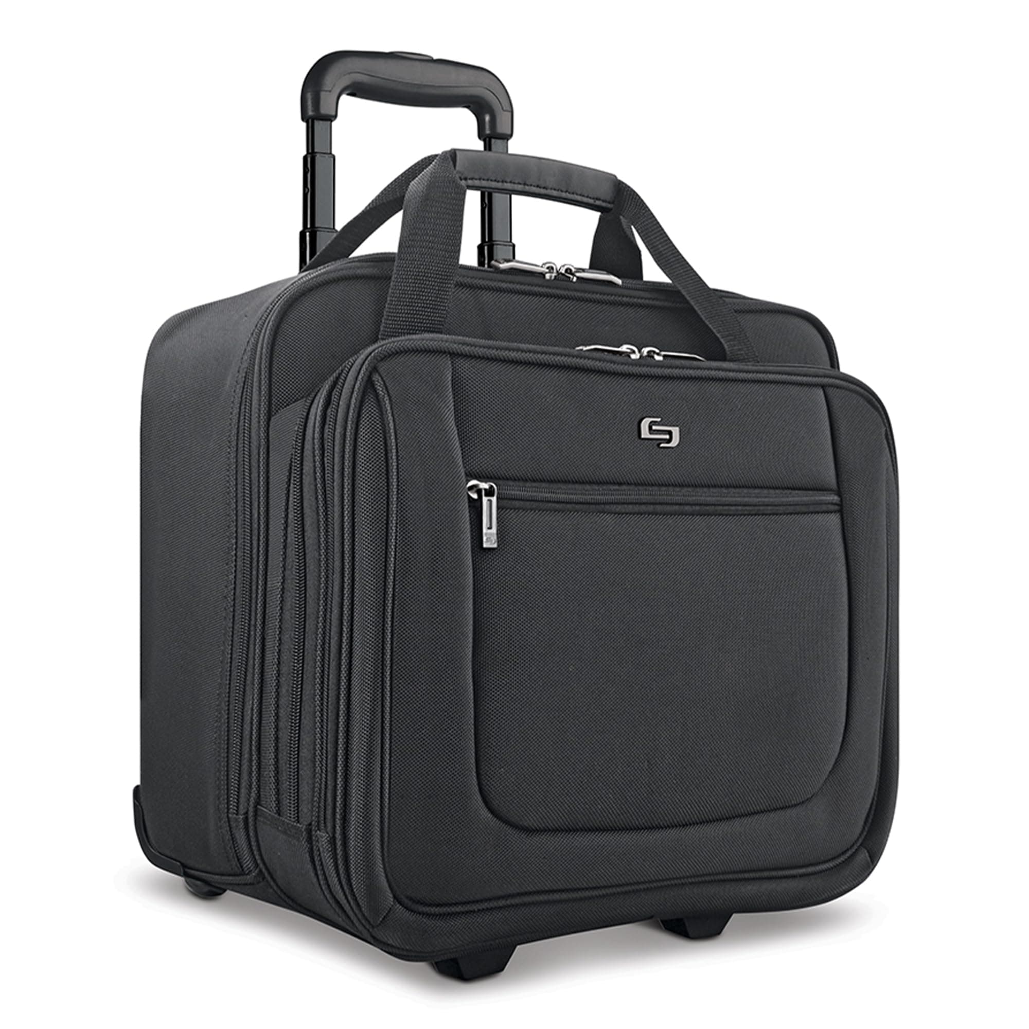 Rolling Case with Wheels - Roller Laptop Bag, Wheeled Briefcase for Women & Men, Carry On Size for Travel, Fits 17.3" Computer - Bryant, Black