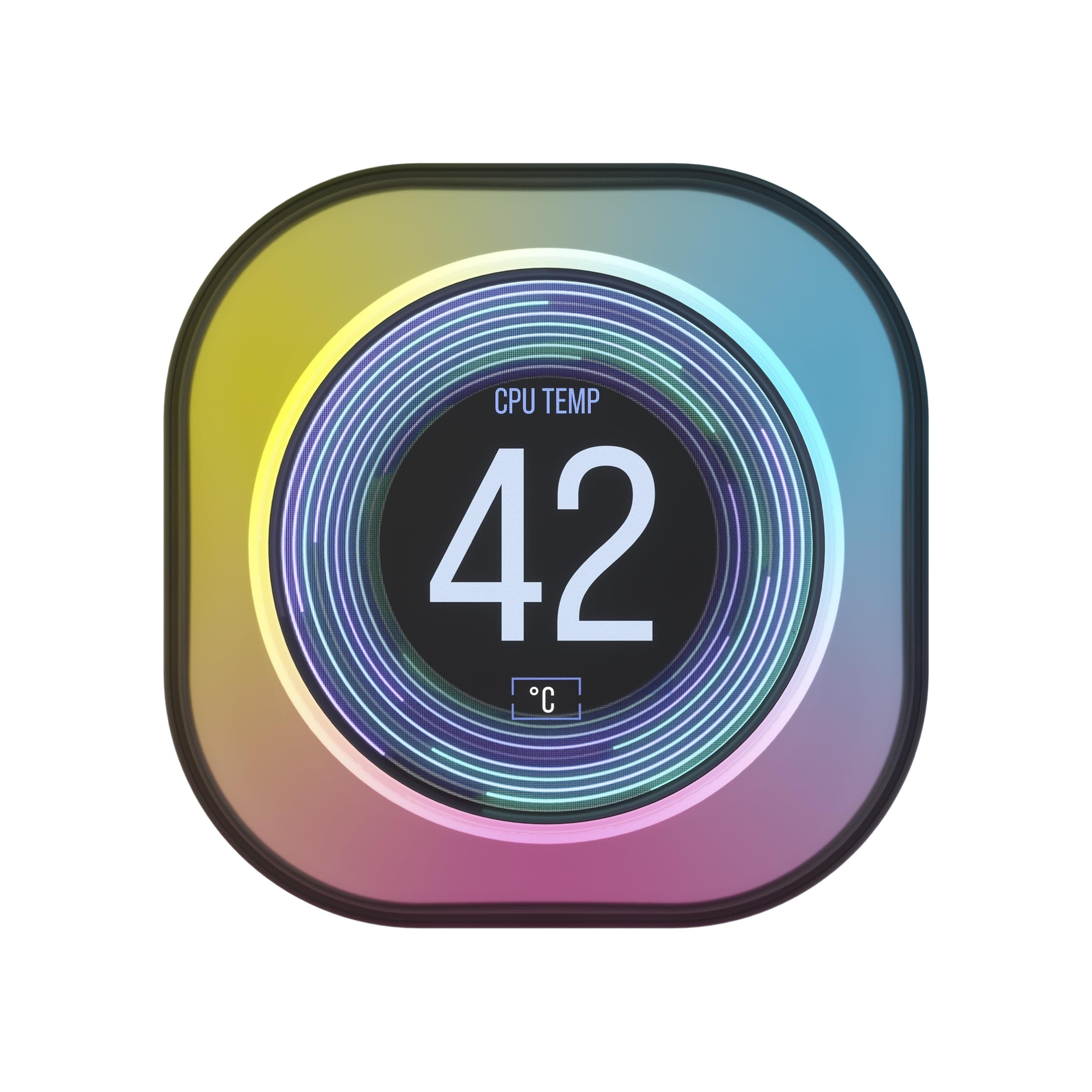 CORSAIR iCUE Link AIO LCD Screen Module - 2.1” IPS LCD Screen - 24 Individually Addressable RGB LEDs - Tool-Free Installation - Black