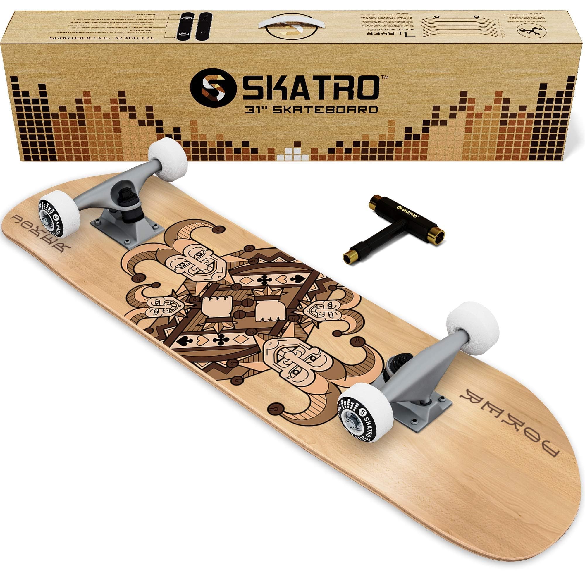Pro Skateboard 31" Complete Skateboard. Skate Board ages: adults, boys, girls, beginners, and Kids
