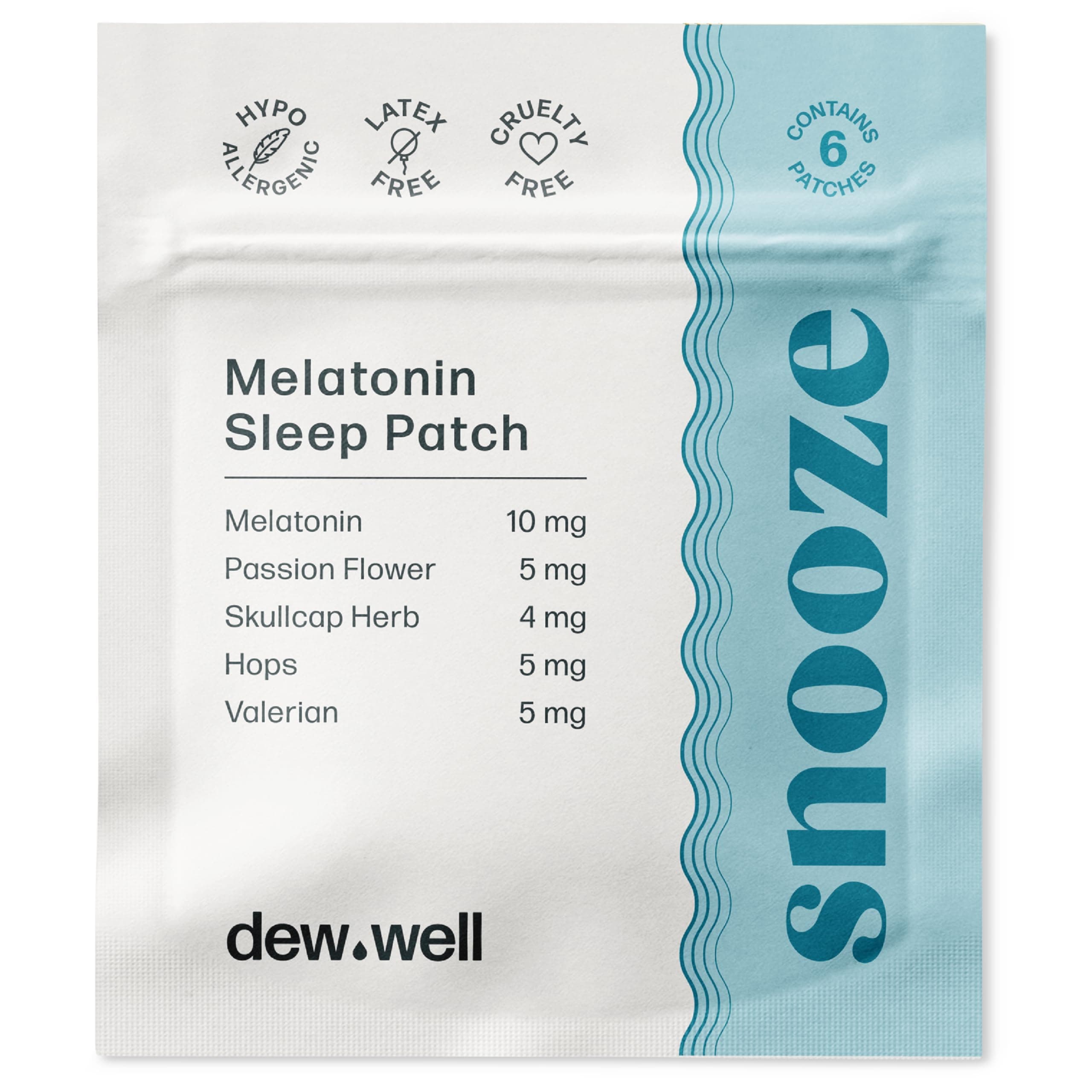 Dew Well 6 Pack Snooze Melatonin Sleep Patch, with Melatonin to Support Natur...