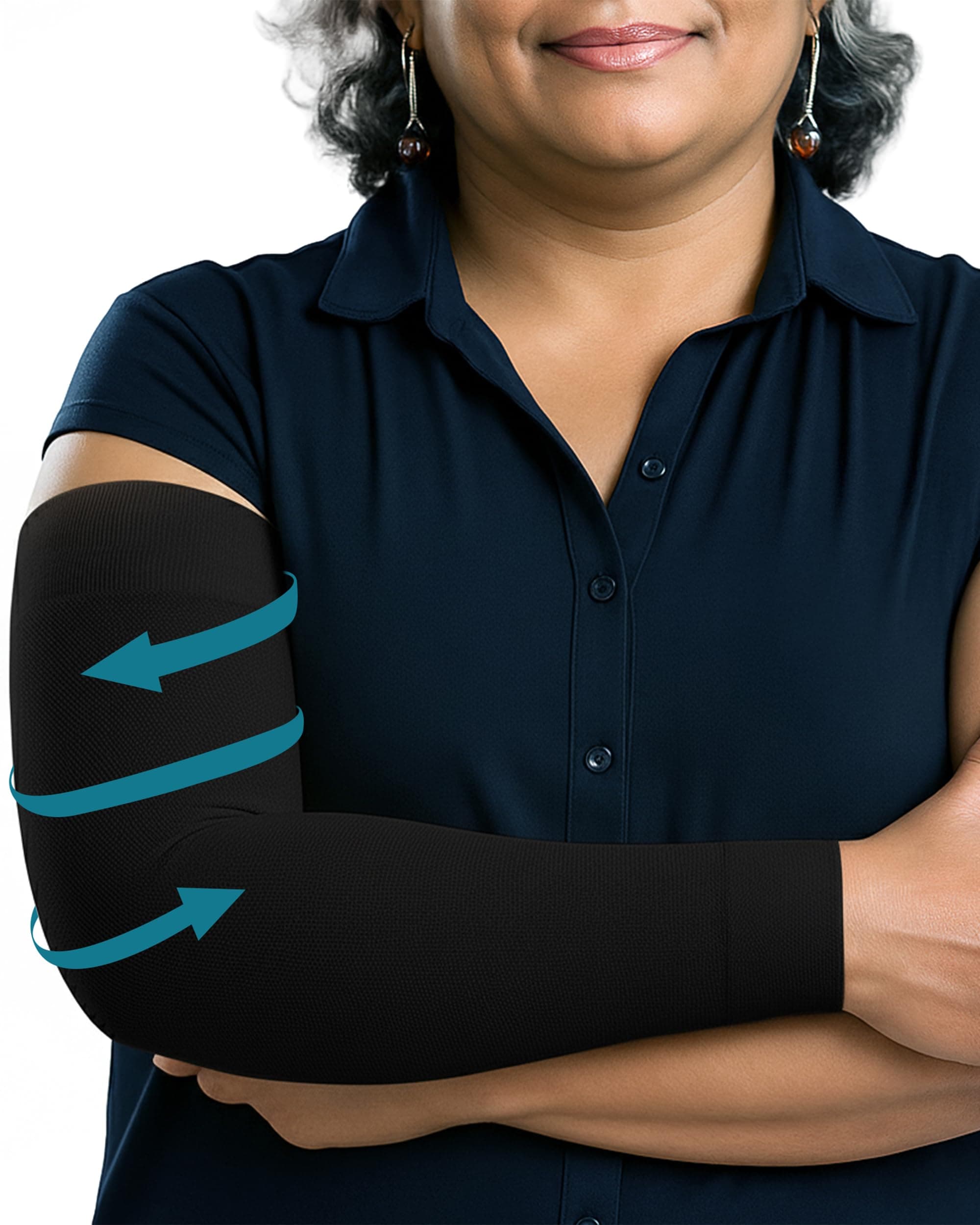 KEMFORD Compression Lymphedema Arm Sleeves for Women - Medical Arm Brace for Swelling, Edema, Circulation