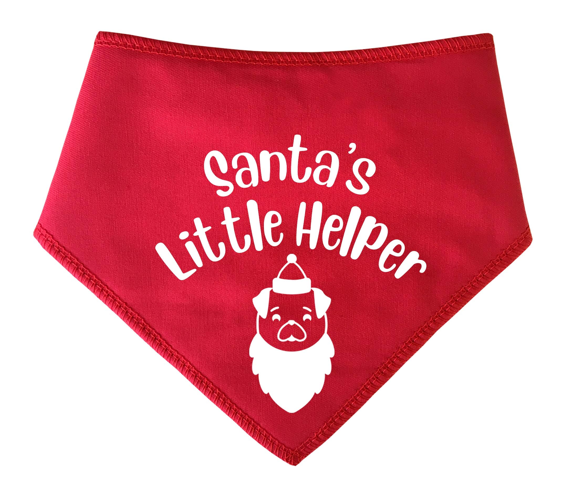 Spoilt Rotten Pets Red 'Santa's Little Helper' Christmas Bandana For Dogs & Cats (S1 Tiny Dogs, Chihuahuas & Cats)
