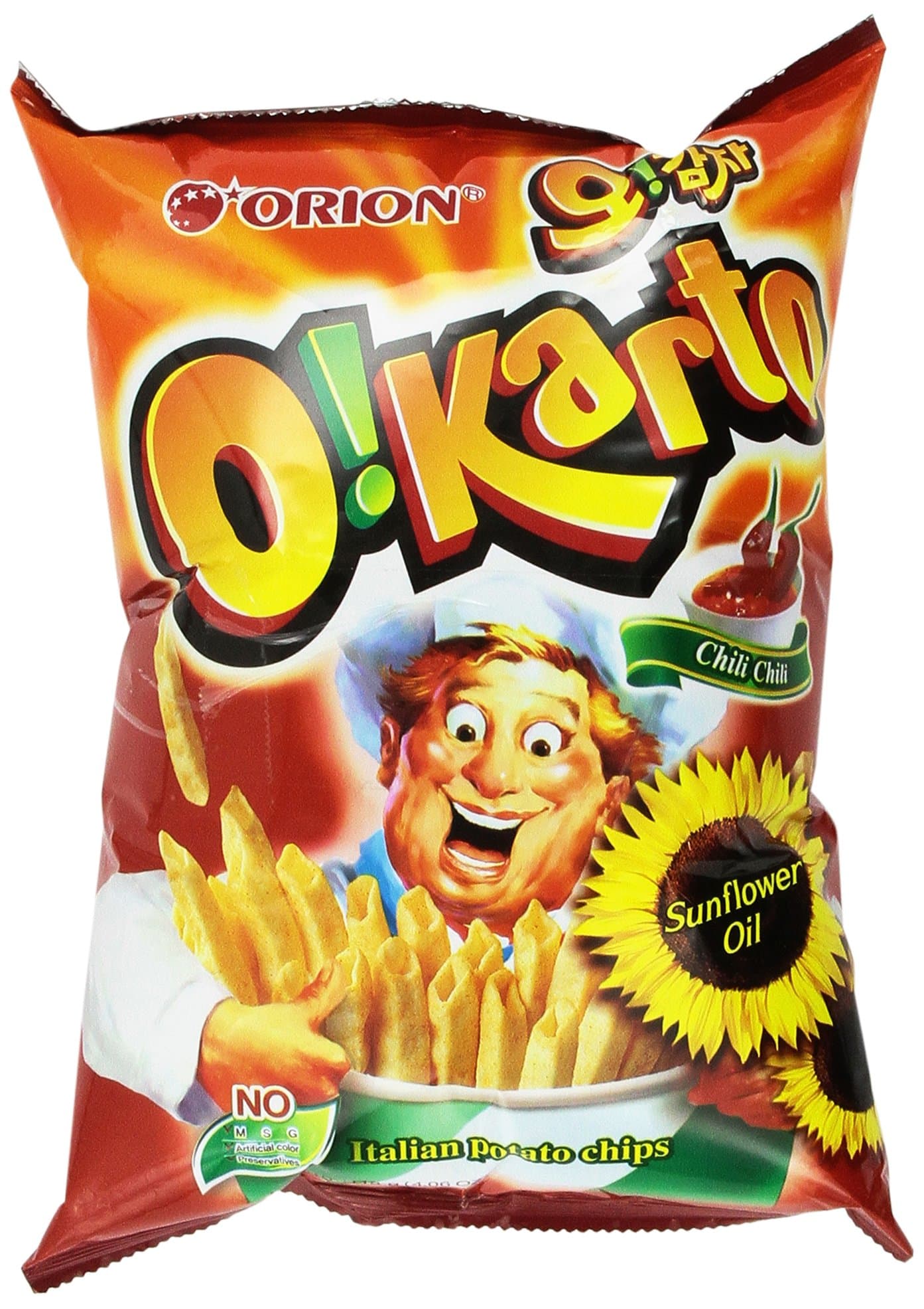 Orion O!karto Potato Chips - Italian Chili Flavor 4.06 Oz (Pack of 2)