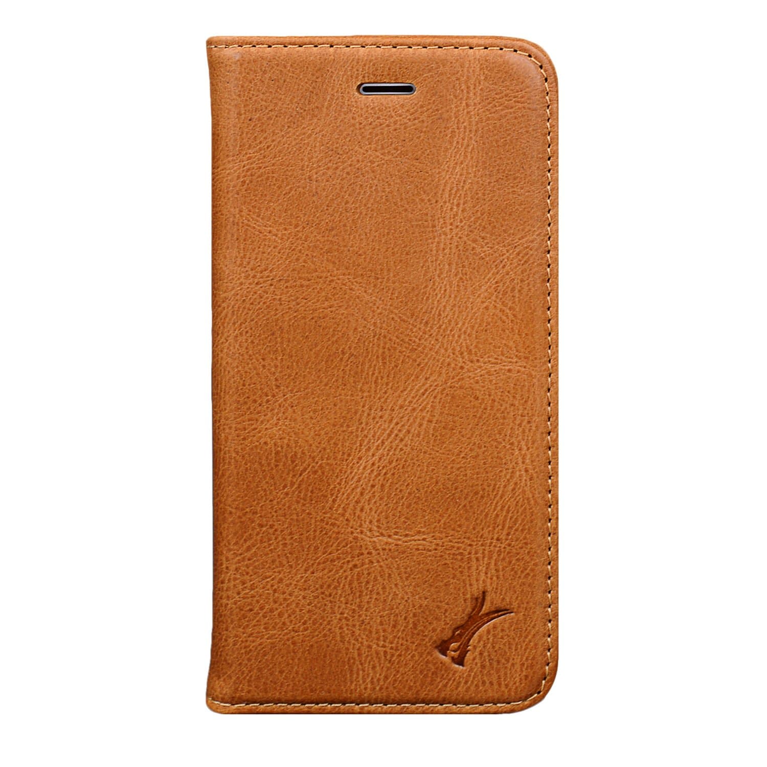 TUFFskinz iPhone 7 Genuine Leather Flip Wallet Stand Style Case with (invisible) magnetic closure for iPhone 7 in Vintage Brown