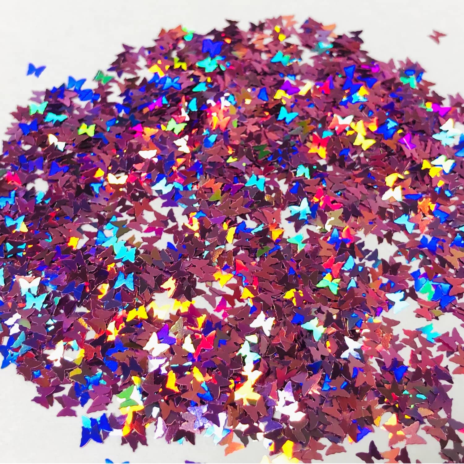 1Pcs Laser Shiny Diamond Round Ultrathin Sequins Nail Art Glitter Tips UV Gel 3D Butterfly sequins laser magic silver Butterfly sequins Nail Decoratio (Mix)